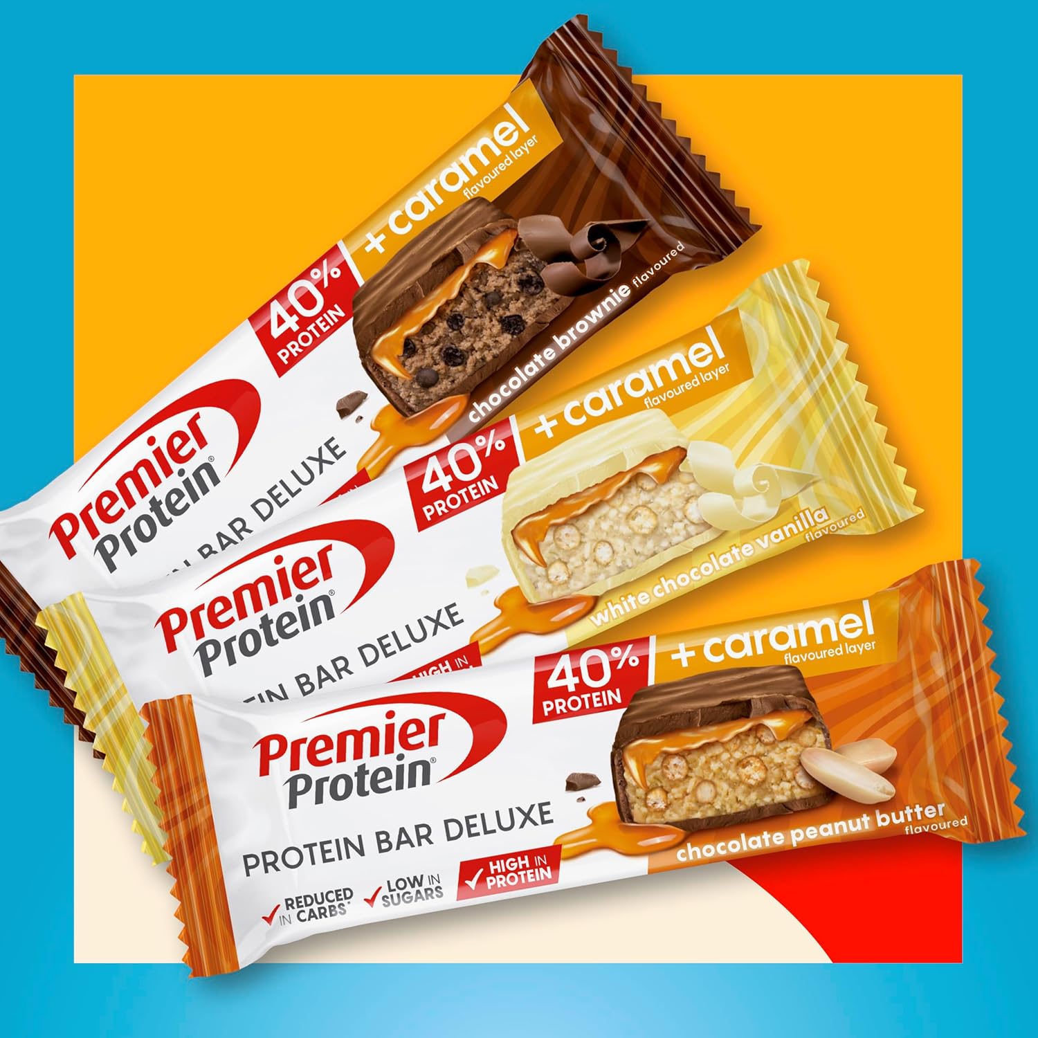 Thumbnail 1 de Premier Protein Protein Bar Deluxe 40% (White Chocolate Vanilla) – lot de 12 x 50 g