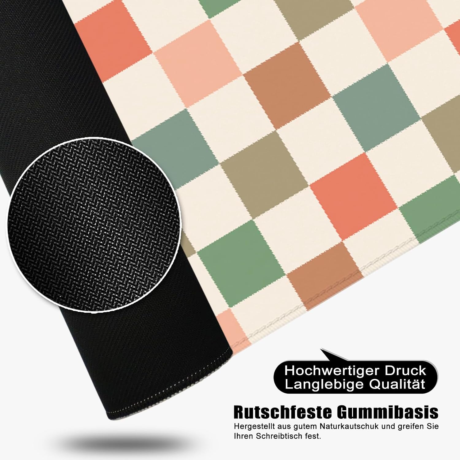 Detalle de Ridilozey Tappetino per mouse XL colorato (80 x 30 cm) – Griglia Grande Desk Pad in stile Böhmen