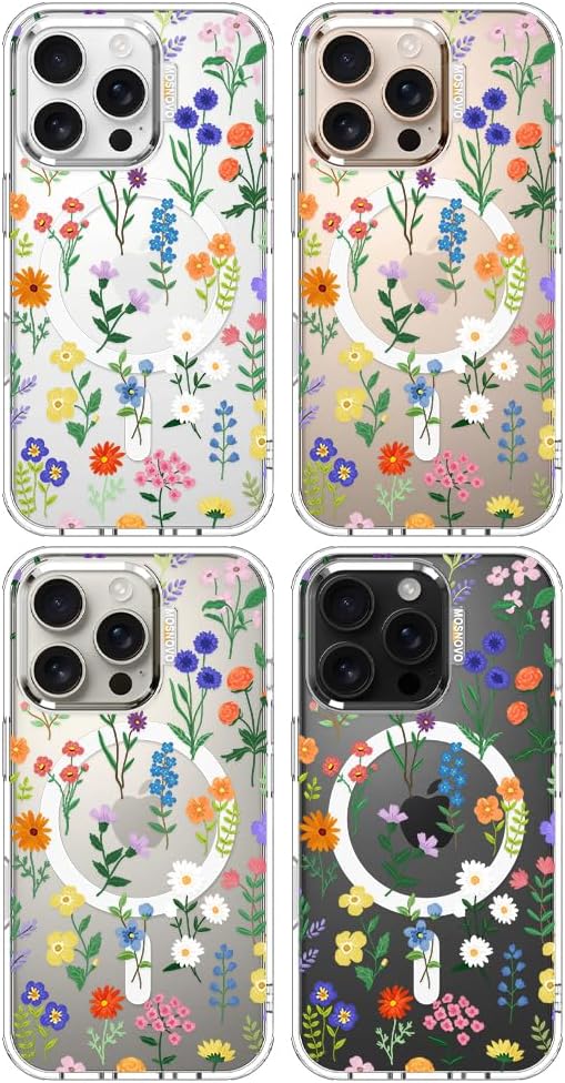 Thumbnail 2 de MOSNOVO Case for iPhone 16 Pro (MagSafe Compatible) Clear Botanical Floral Protective Phone Case