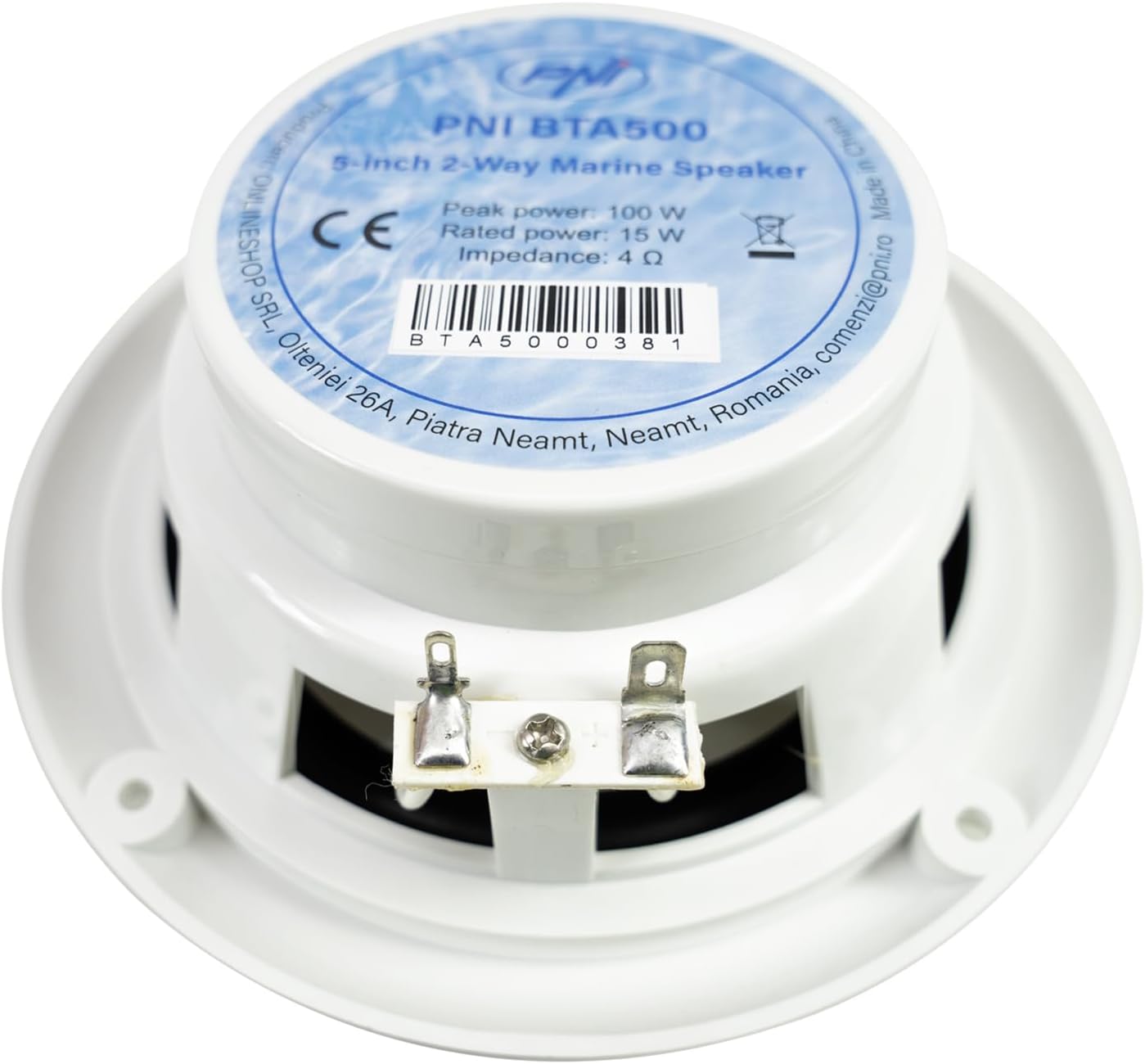 Detalle 2 de PNI Set di 2 altoparlanti coassiali per barche BTA500, 100 W, 12,7 cm