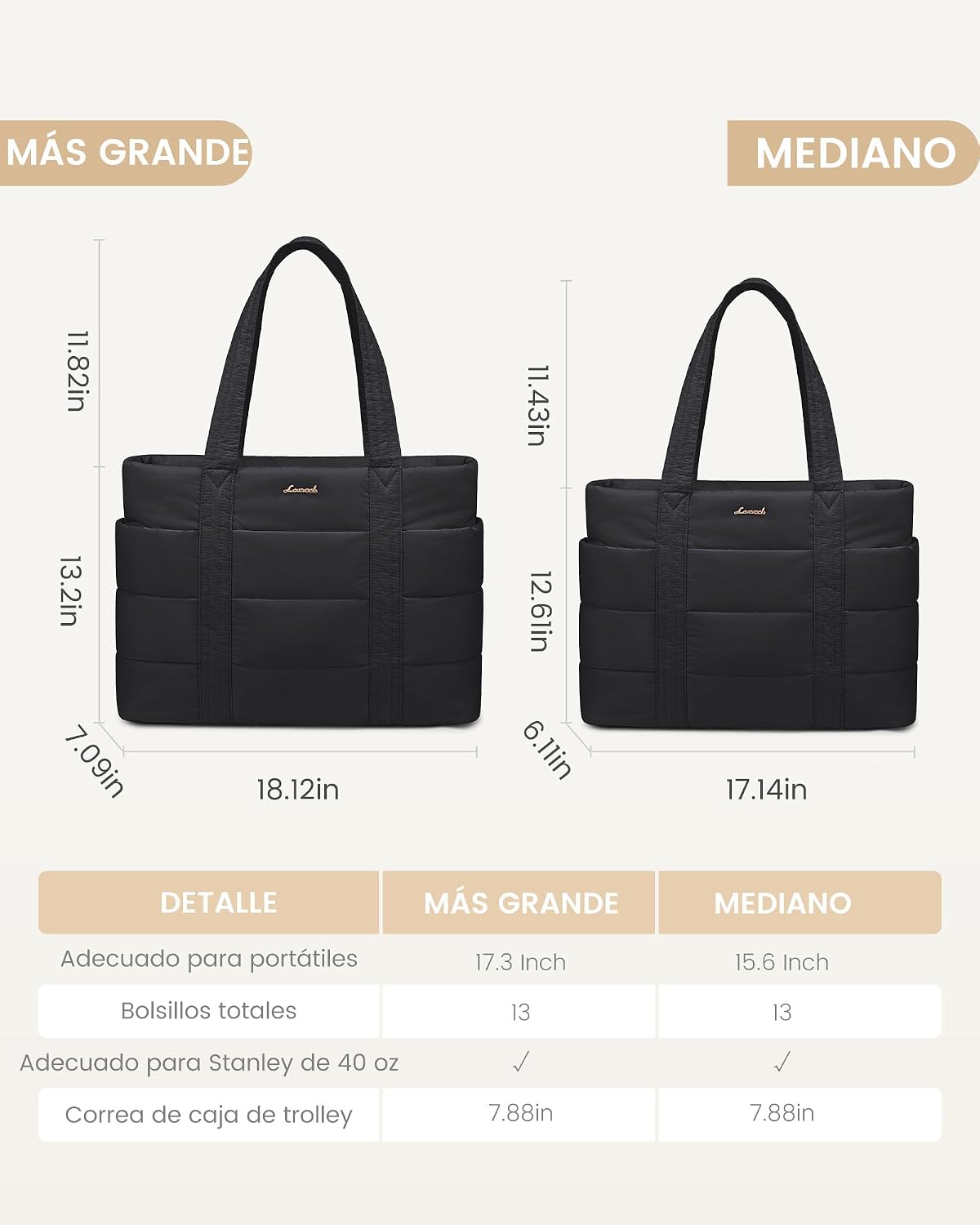 Thumbnail 4 de LOVEVOOK Bolso Mujer Grande para portátil 15,6"