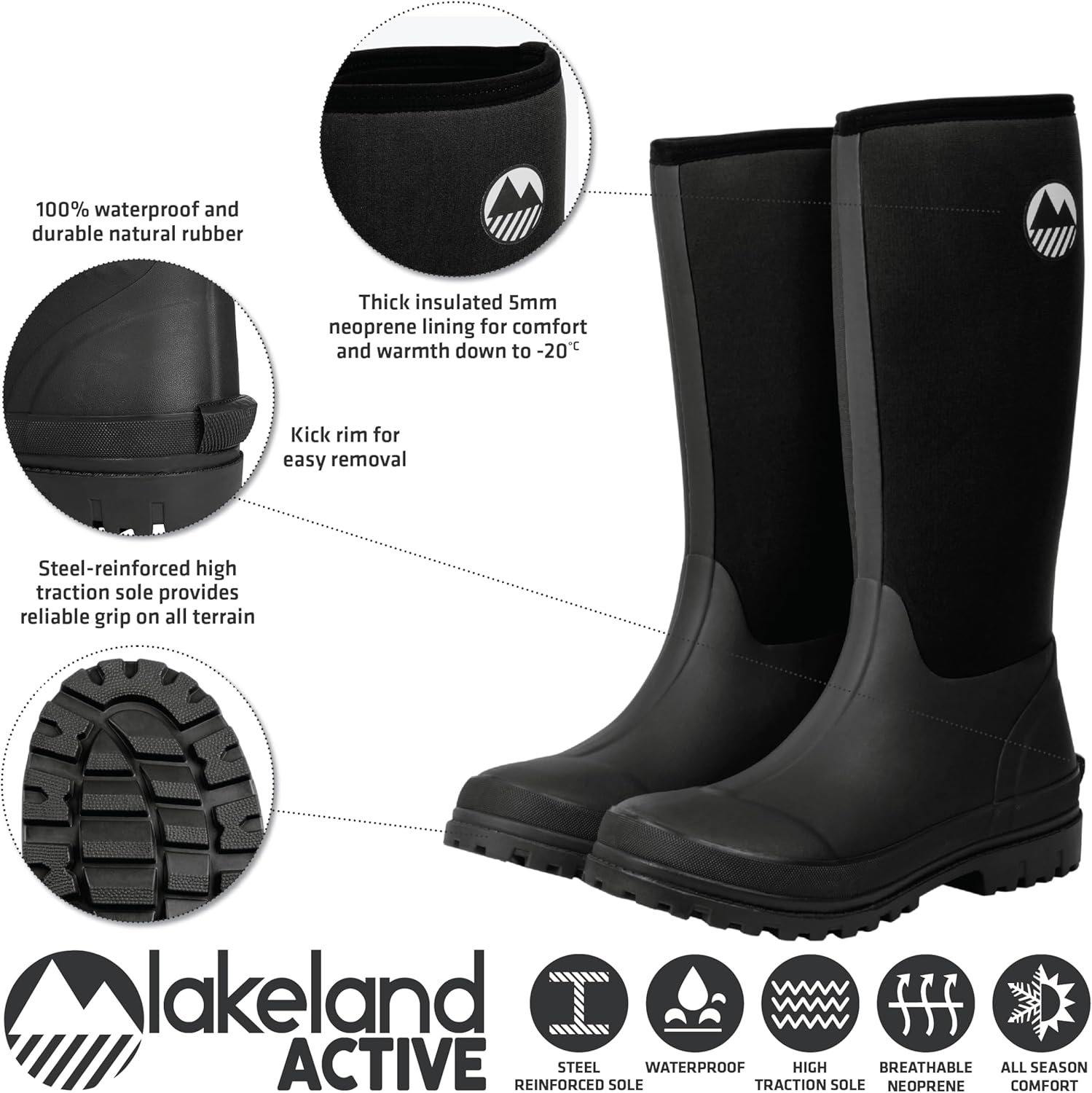 Thumbnail 3 de Lakeland Active Rydal Neoprene Insulated Wellies