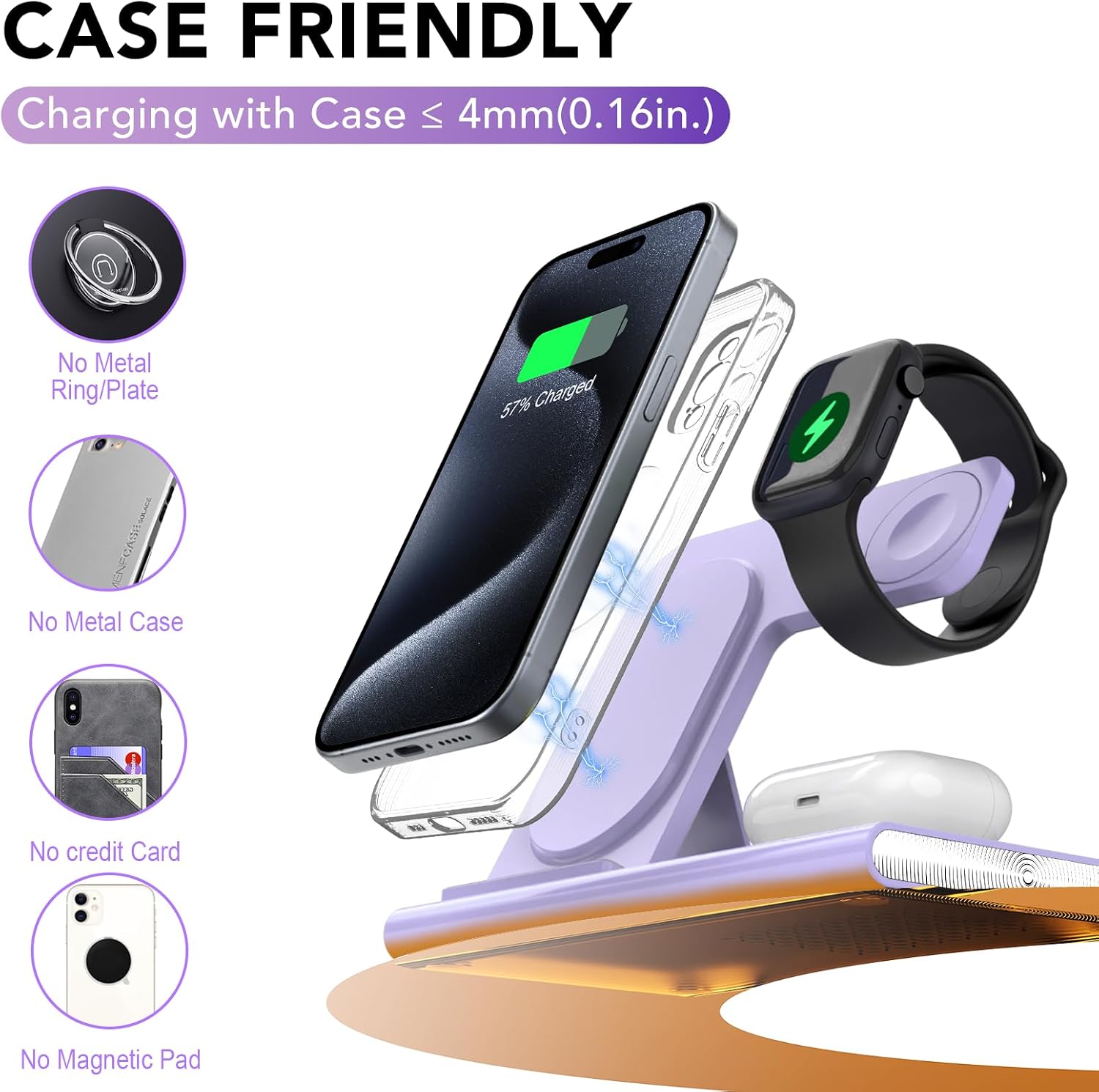 Detalle de Apple iPhone 17 3‑in‑1 Wireless Charging Station