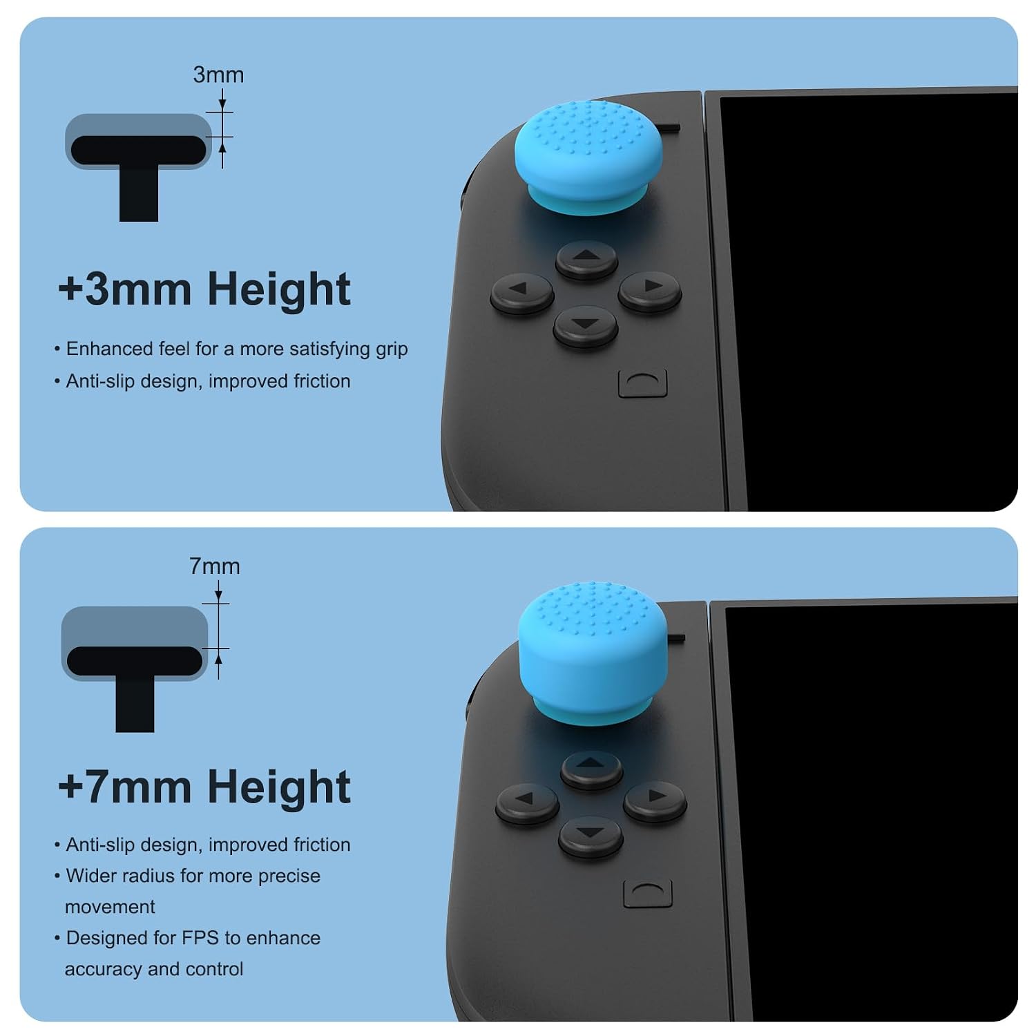 Detalle 2 de WEOTOO 8 Pack Thumb Grips for Switch 2