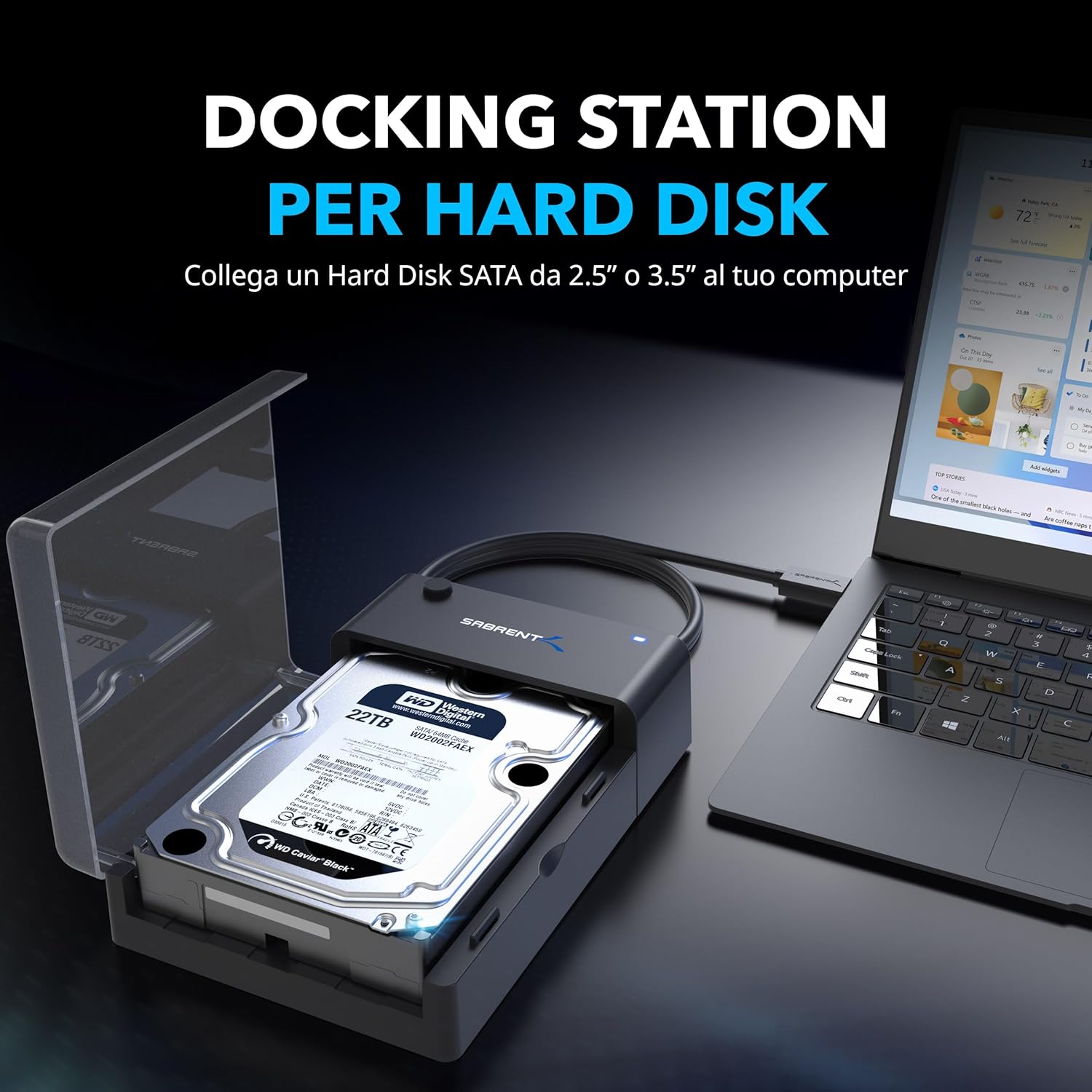 Thumbnail 6 de SABRENT EC-DFLT docking USB 3.2 SSD/HDD SATA