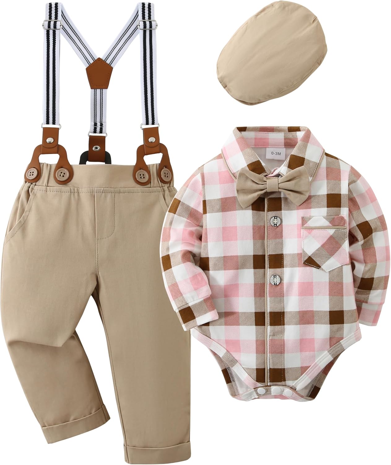 Thumbnail 6 de Amissz Baby Boy Gentleman Clothes Suit 0-18 Months – 3-Piece Formal Romper Set