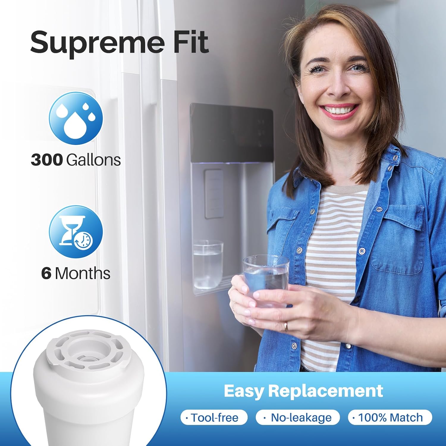 Thumbnail 6 de ICEPURE RWF0600A Refrigerator Water Filter, 3-Pack, NSF/ANSI 42 & 372