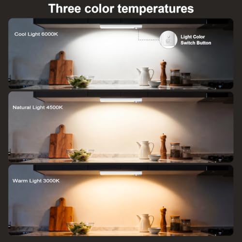 Detalle 2 de daphomeu 5 Pack Rechargeable Under Cupboard Kitchen Lights (3 Colours)