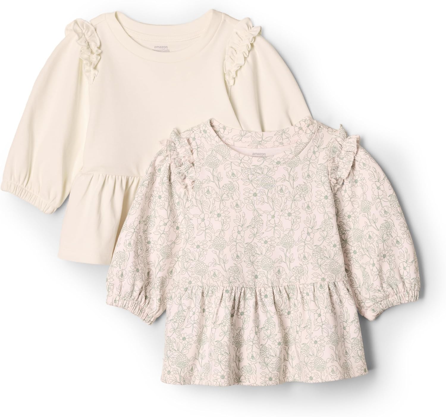 Amazon Essentials x Sofia Grainge Babies, Toddlers, and Girls' 3/4 Sleeve Knit Top (Pack of 2)