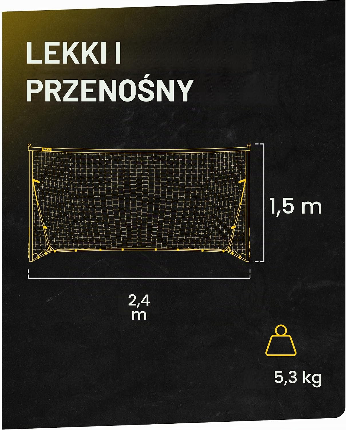 Detalle de SKLZ Quickster – przenośna bramka piłkarska z regulowanymi drążkami