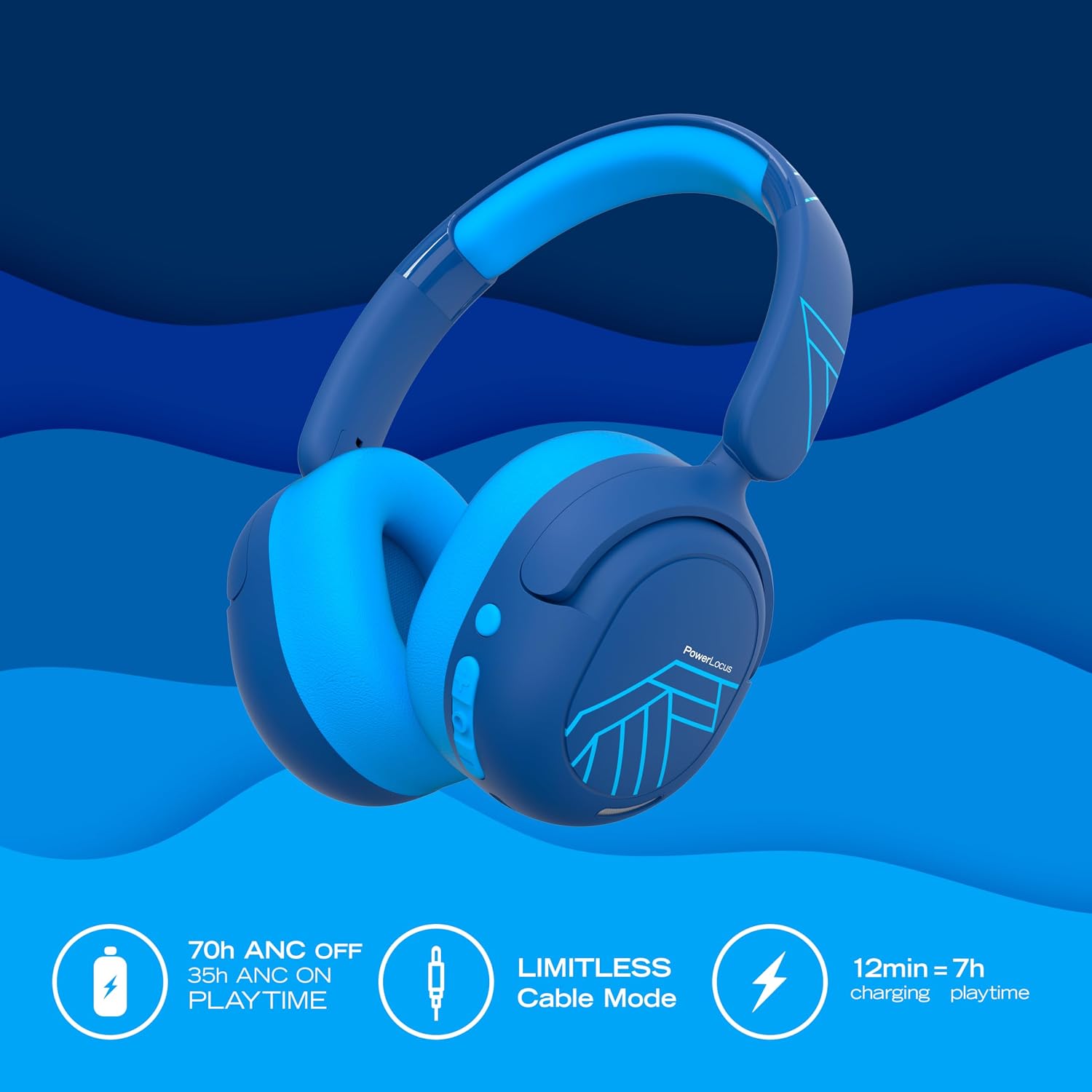 Thumbnail 6 de PowerLocus Kids Active Noise Cancelling Headphones 70h