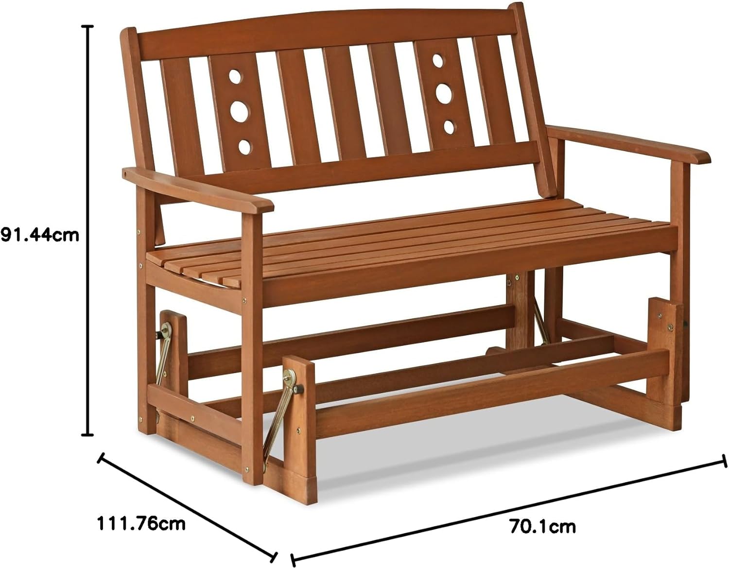 Thumbnail 6 de Furinno TIOMAN Outdoor Glider New Mexico Glider Chair (Natural) for patio, garden & porch