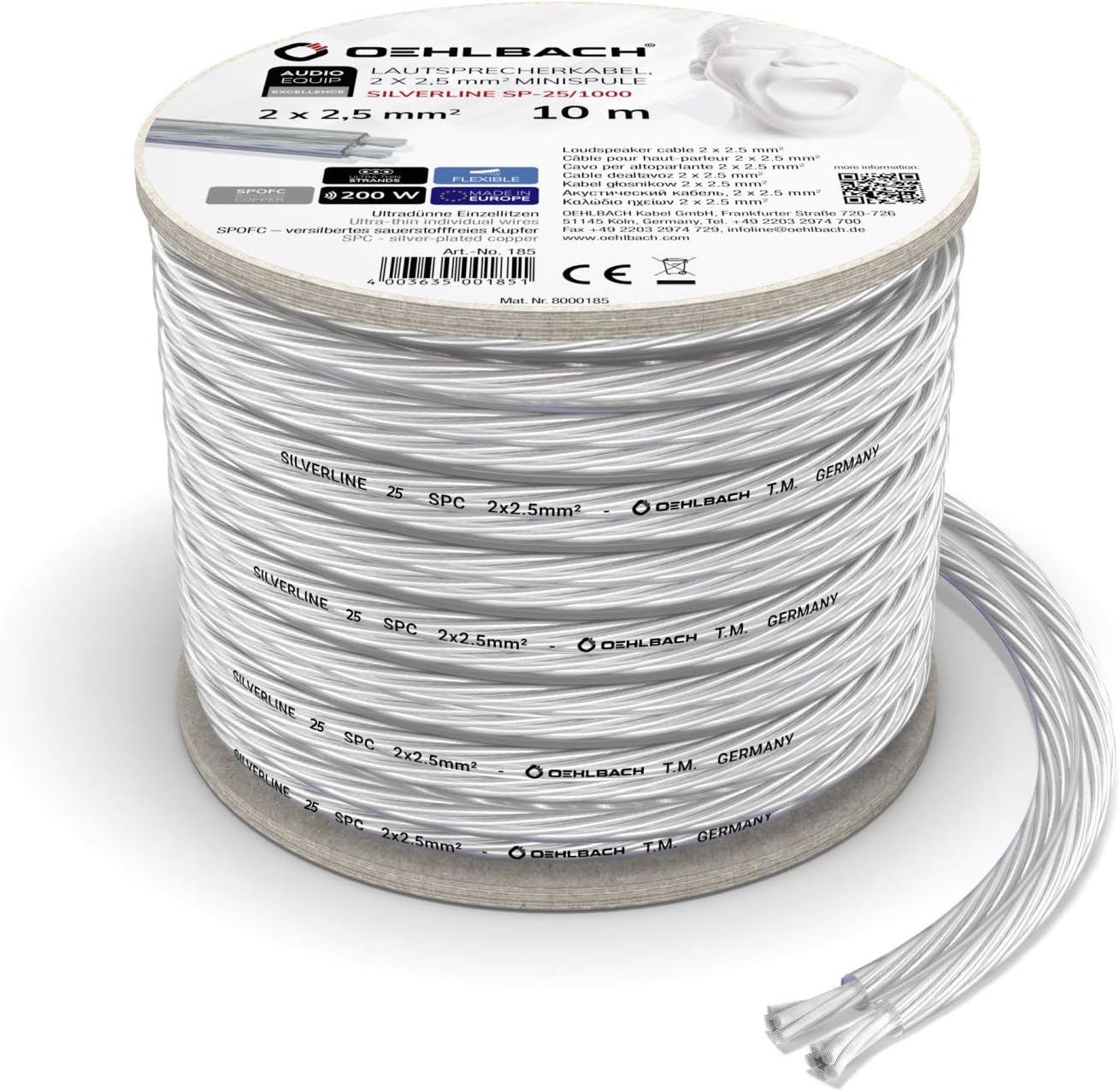 Thumbnail 2 de OEHLBACH Silverline SP-25 Stereo-HiFi-Lautsprecherkabel (2x2,5 mm², SPOFC, 10 m)