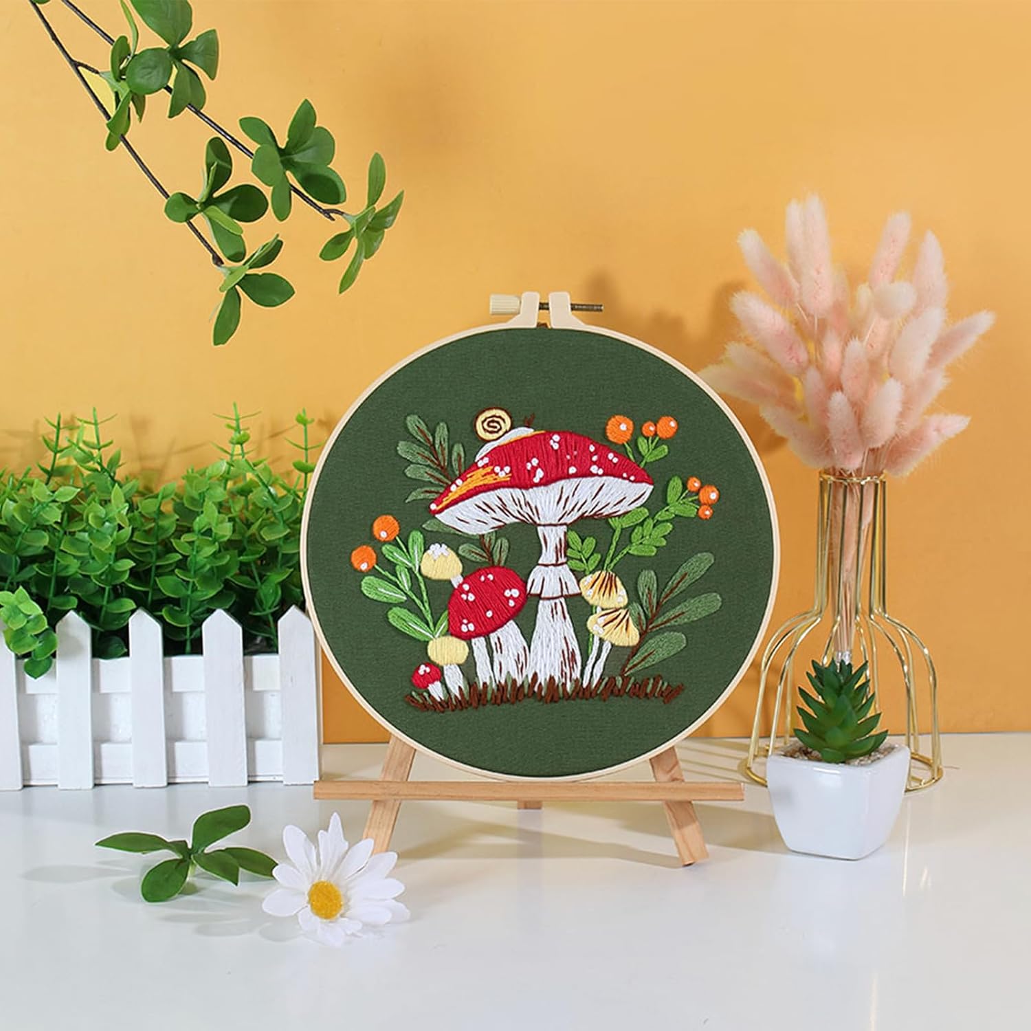 Thumbnail 5 de Smart-Feather 3 Sets Mushroom Embroidery Kit for Beginners (with hoop) – DIY craft project for adults