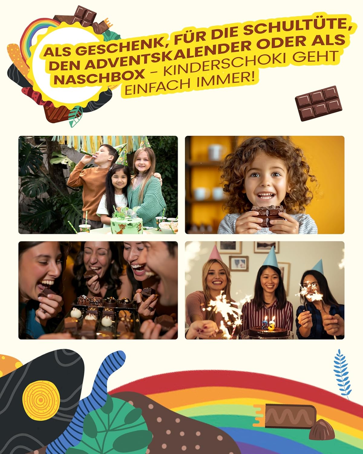 Thumbnail 6 de Süßigkeiten Box mit Kinderschokolade „Schokotraum“ von Candy Circle – Geschenk- und Naschbox mit Kinder-Snacks