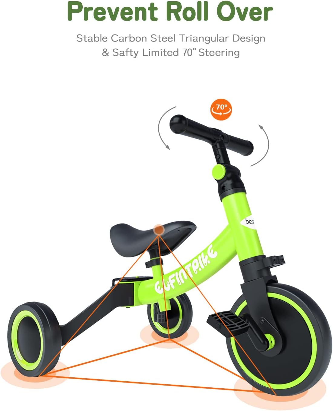 Thumbnail 3 de besrey 5-in-1 Toddler Bike for Ages 1–4, Removable Pedals