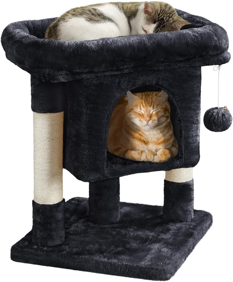 Imagen de Yaheetech Tiragraffi Albero per Gatti con Posatoio Grande, 40,5 x 40,5 x 59 cm, Nero en OfertitasTOP