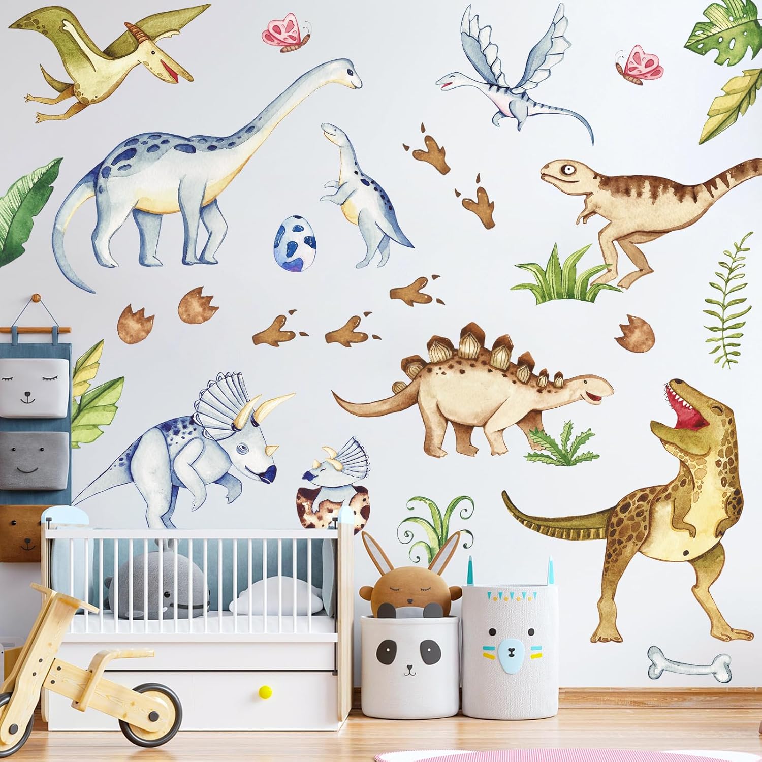 Thumbnail 3 de Watercolor Dinosaur Wall Stickers (Large) – Peel and stick dino wall decals for nurseries and playrooms