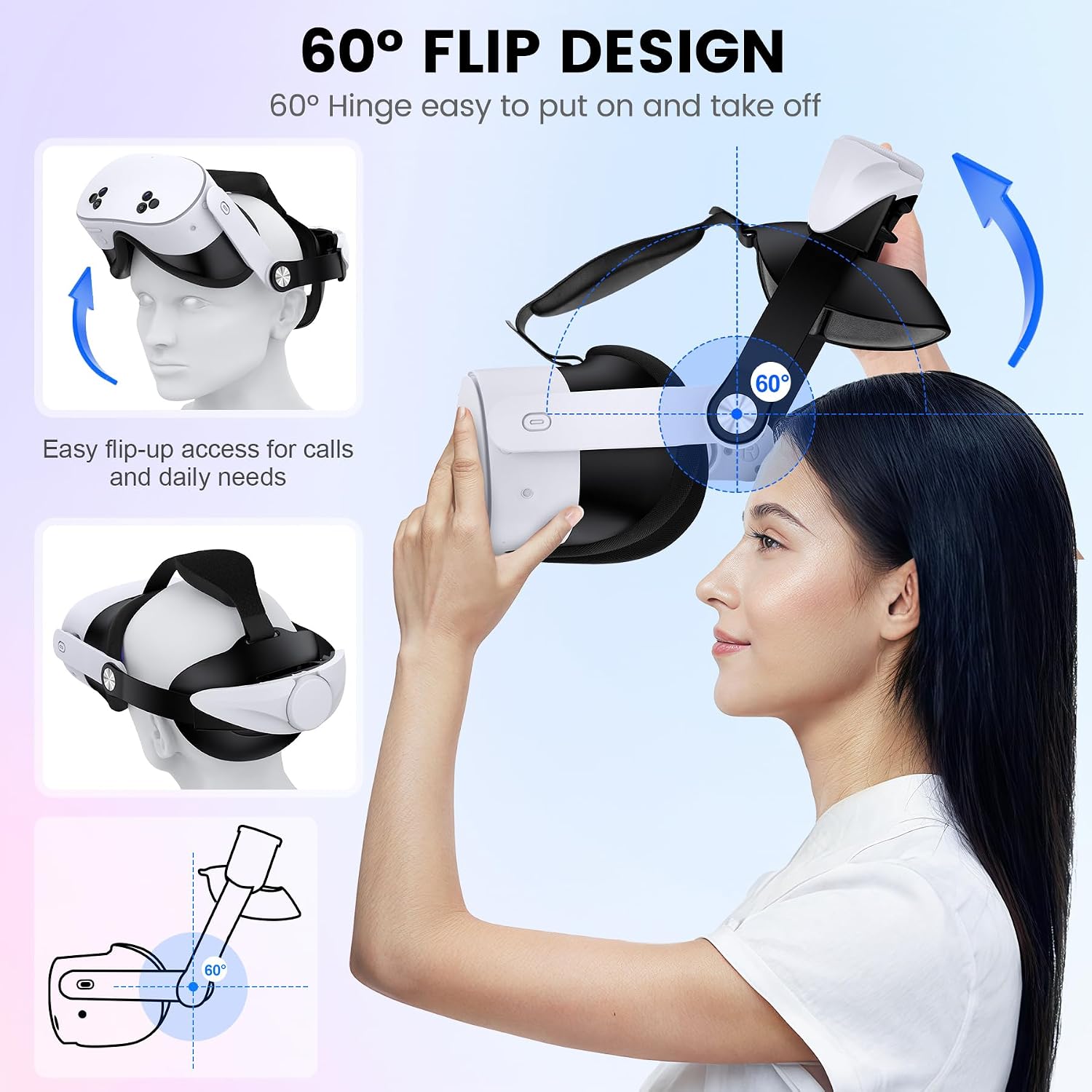 Thumbnail 4 de VR Headstrap Compatible for Quest 3S/Quest 3/Quest 2 – Adjustable Comfort Head Strap with Enhanced Support