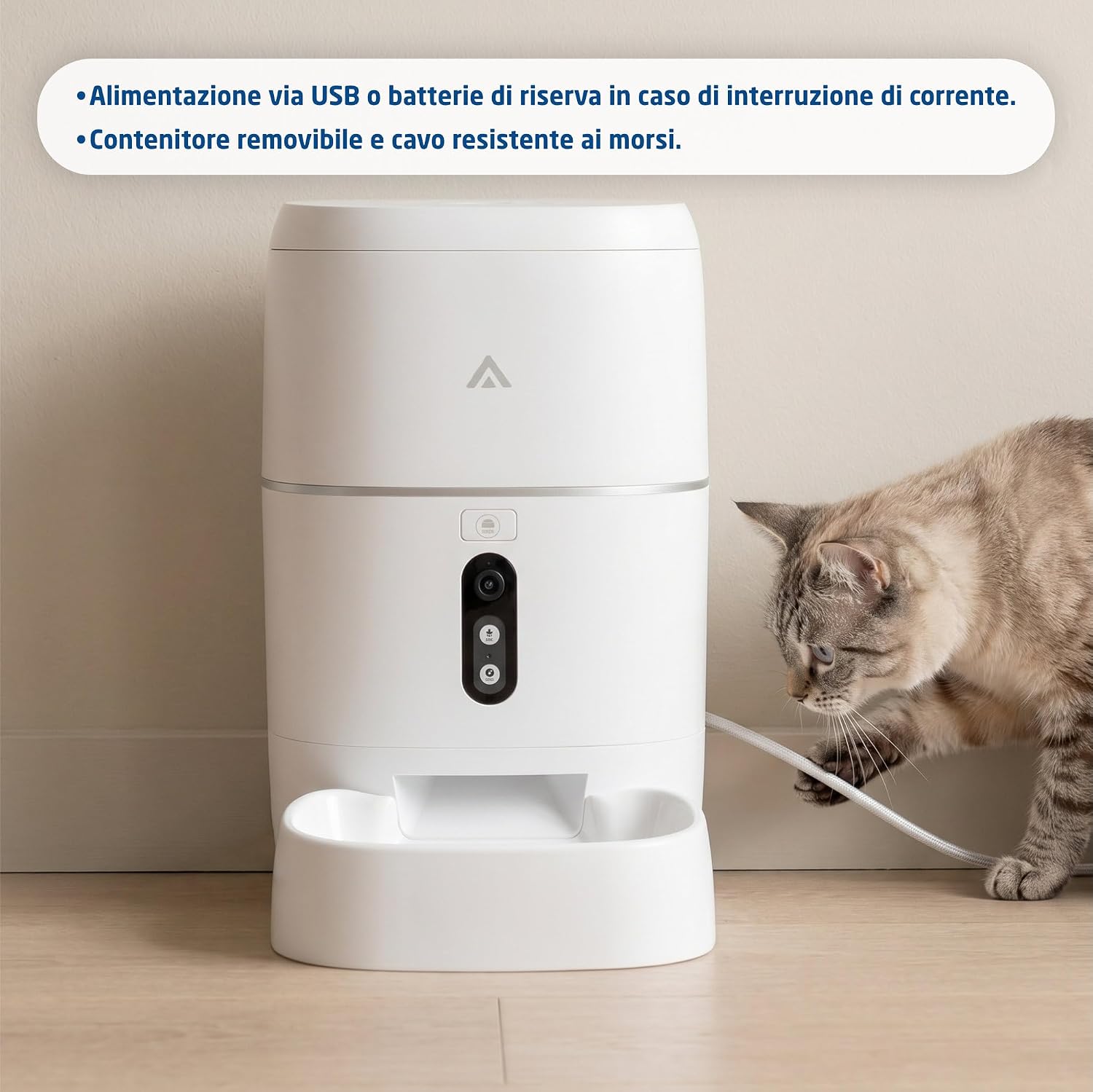 Thumbnail 6 de TAISSU PF-BL6 Distributore Automatico da 6 Litri con Telecamera 3MP, Wi‑Fi e App – Programmazione pasti, audio bidirezionale e visione notturna