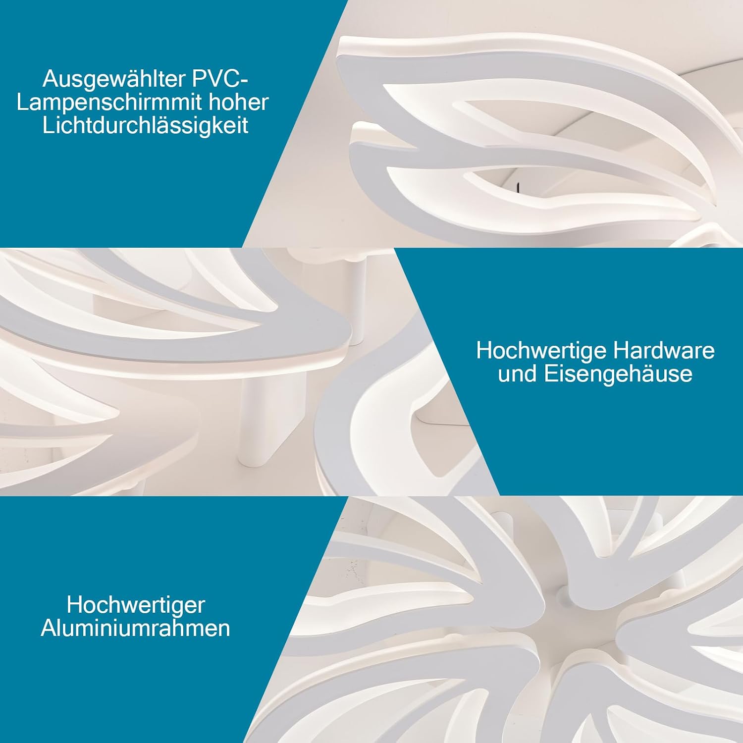 Detalle de Sky angle LED-Deckenleuchte mit Fernbedienung – verstellbares Licht bis 120 W / 14.400 lm, Acryl-Design