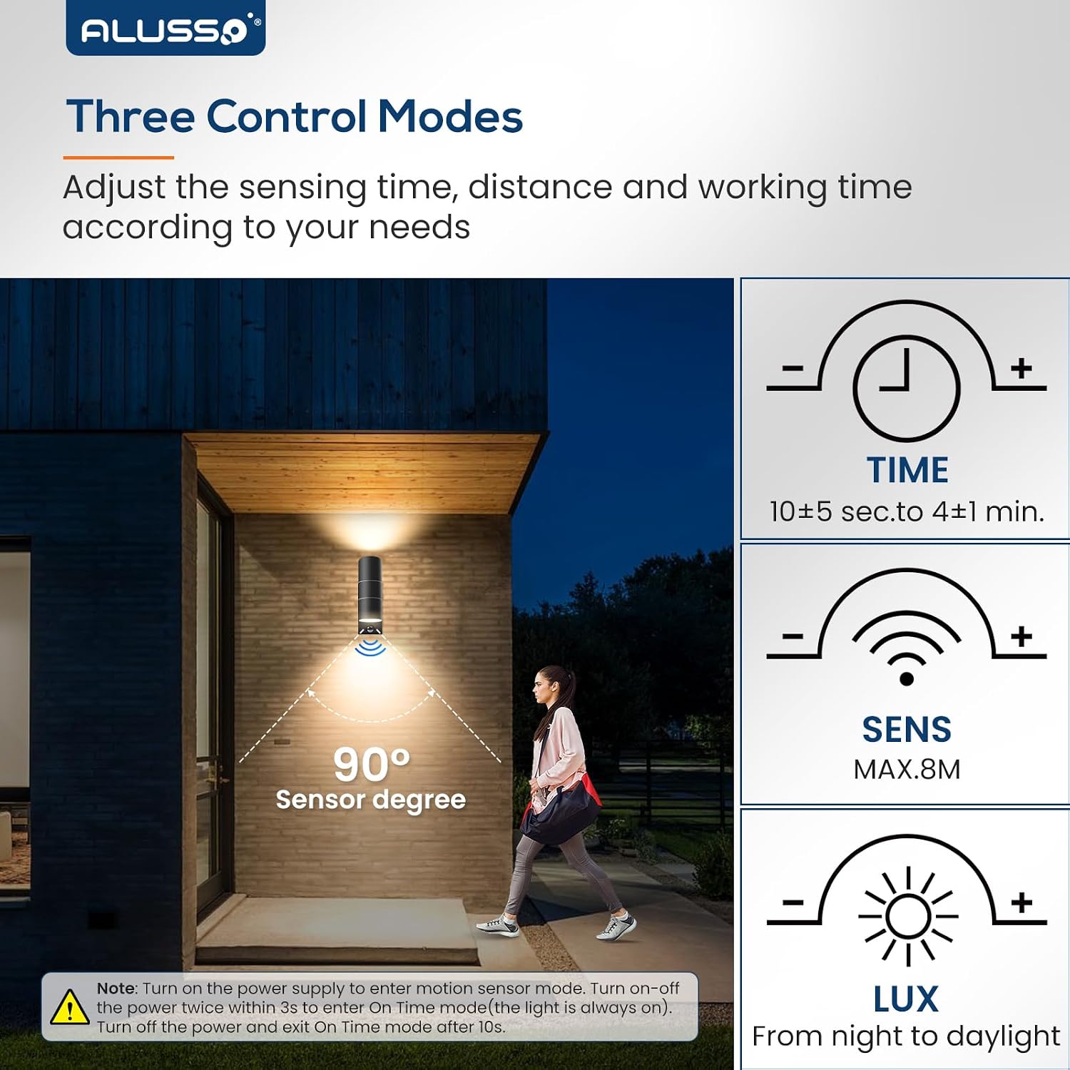 Detalle 2 de ALUSSO Motion Sensor Outdoor Wall Light 8W 📡