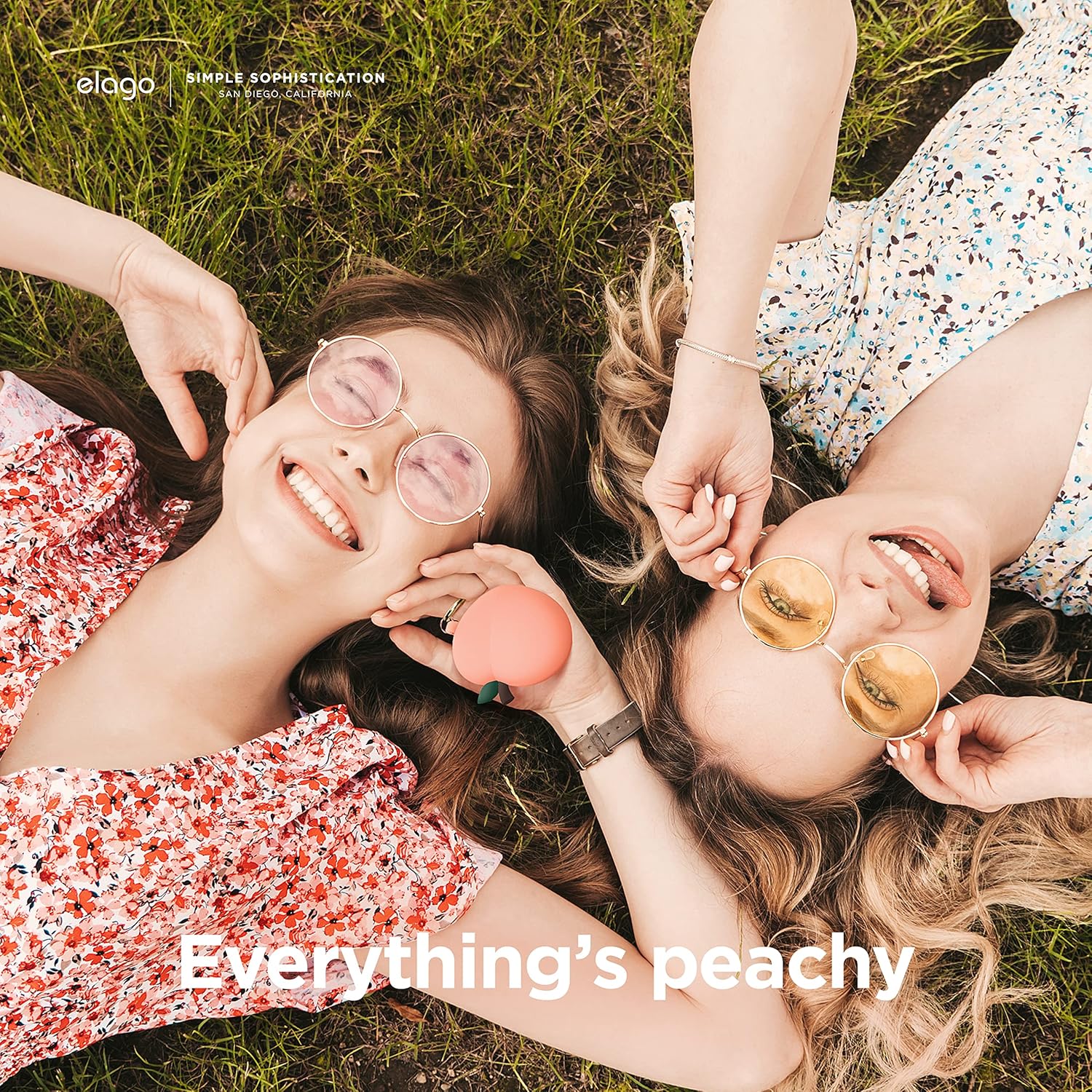 Thumbnail 2 de Coque elago « Pêche » en silicone pour AirPods Pro 2 avec porte-clés