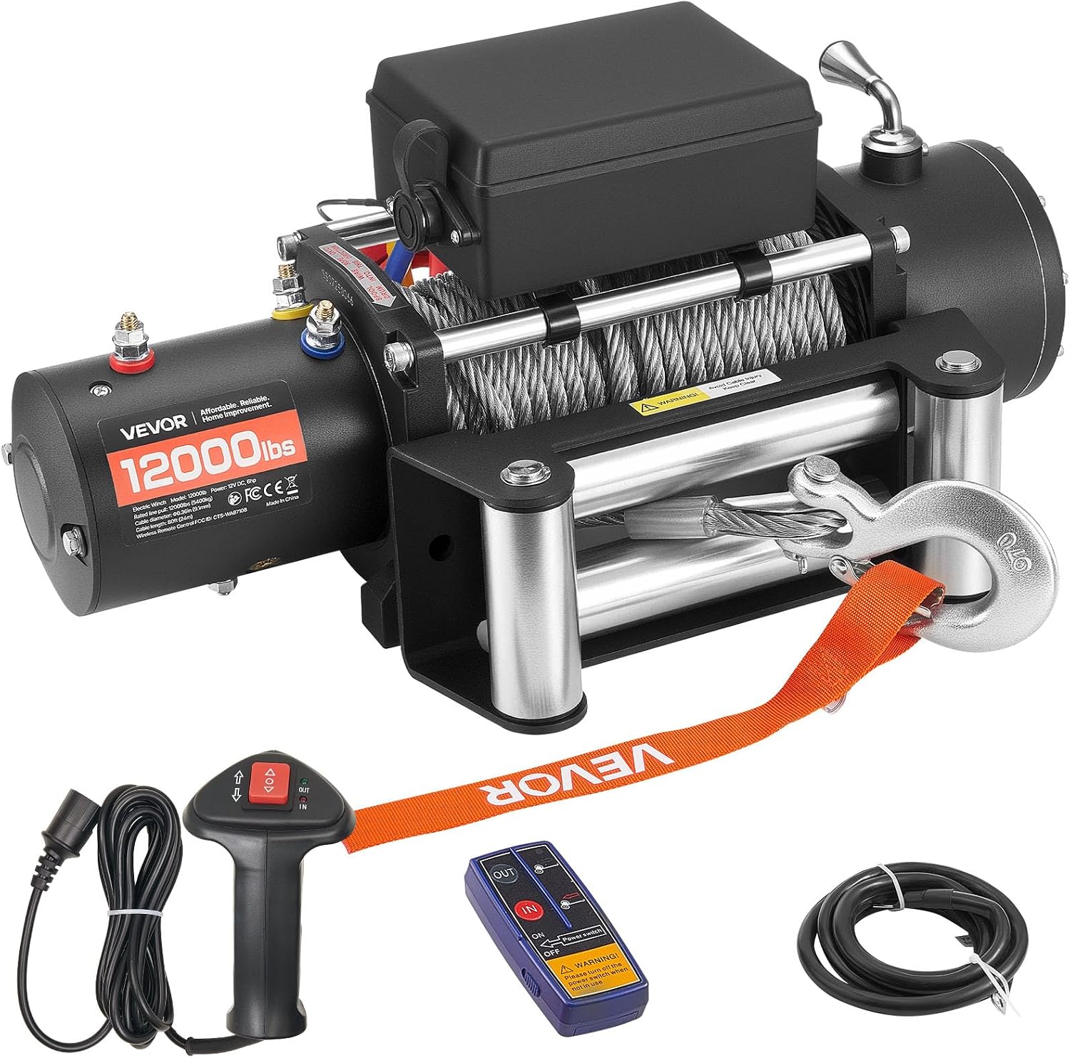 Detalle de VEVOR Electric Winch 12000 lbs 🛠
