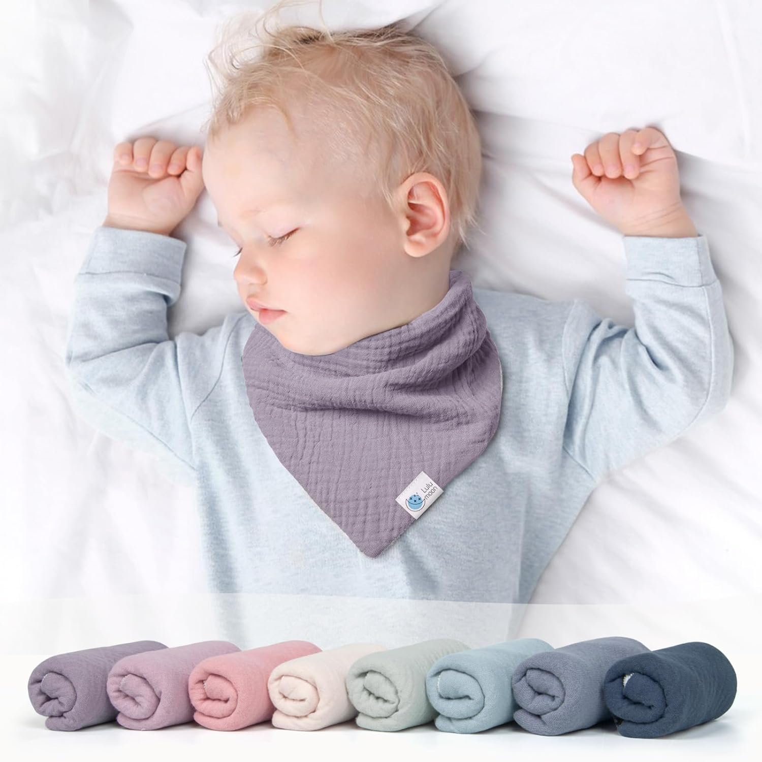 Thumbnail 3 de lulumoon Sabberlätzchen Baby Musselin Dreieckstuch – absorbent, wendbar und 3 Größen