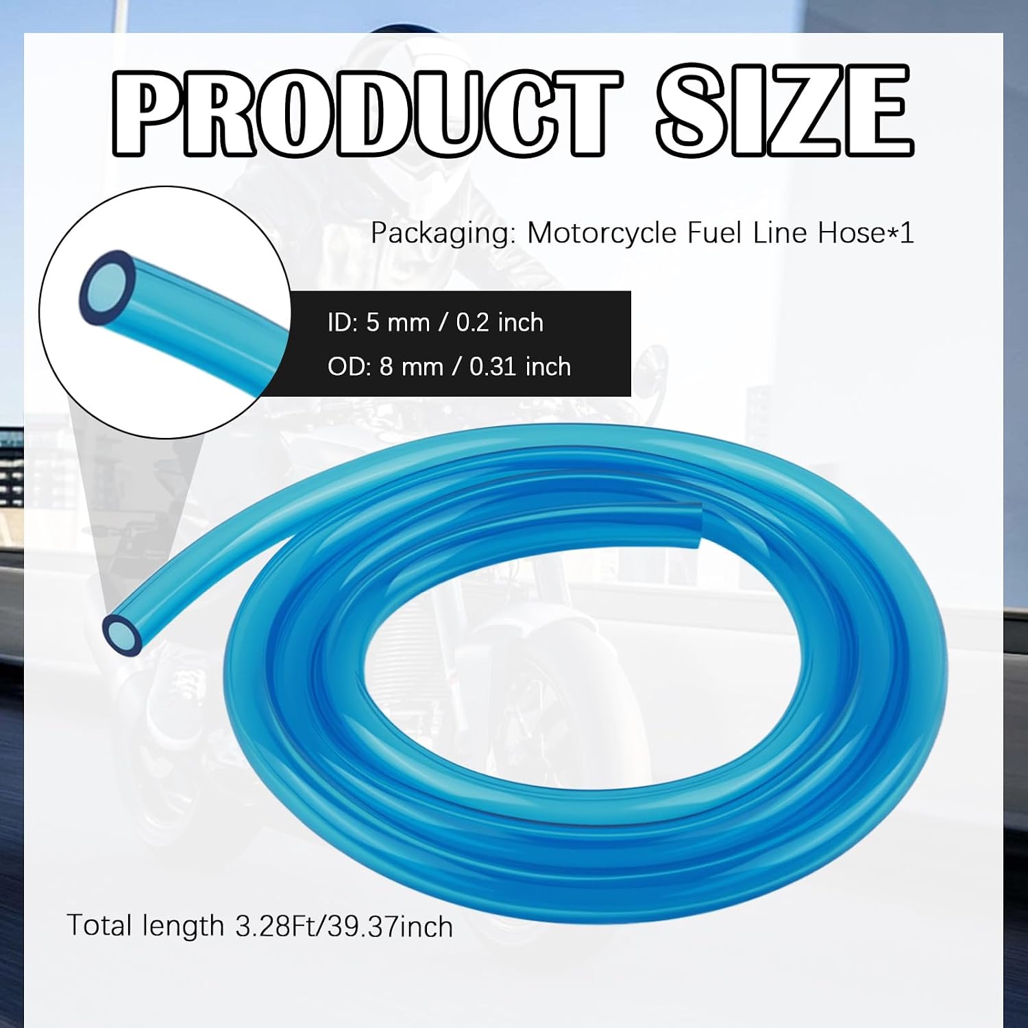 Detalle 2 de Motorcycle Fuel Line Hose, 8 mm OD