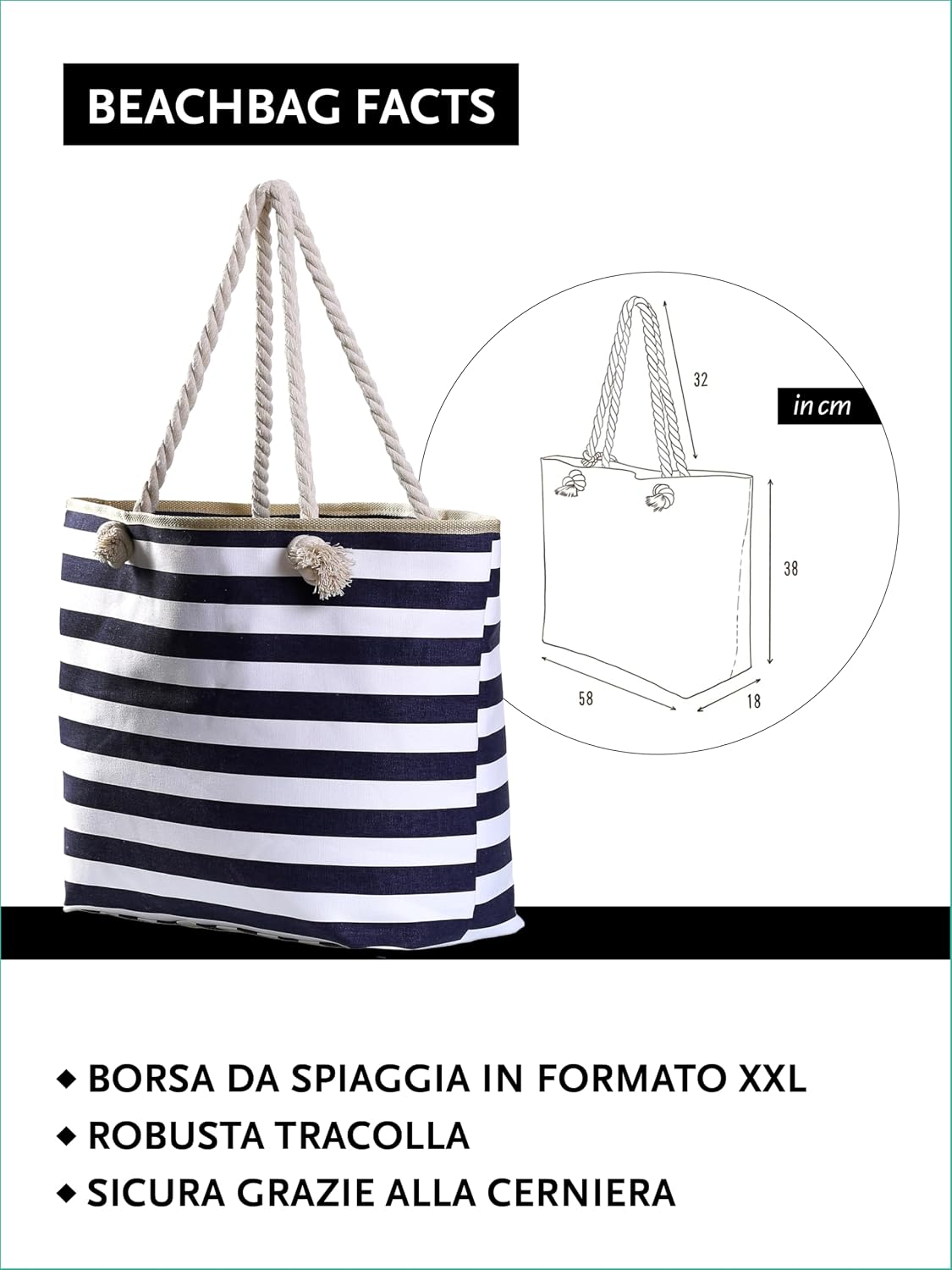 Thumbnail 1 de DonDon DonDon Grande borsa da spiaggia 58 cm