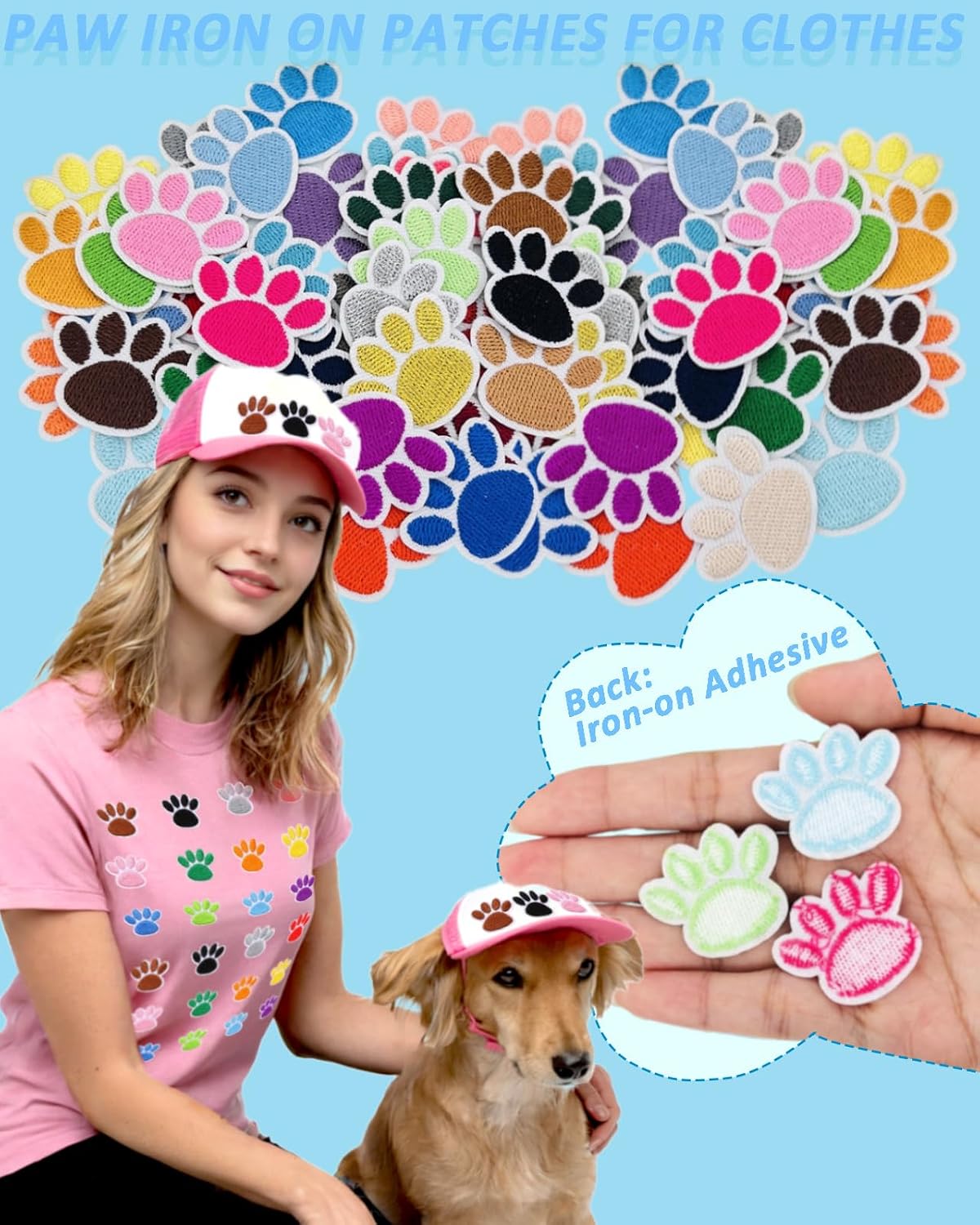 Detalle 2 de Embroidered Paw Patches, 36-Pack