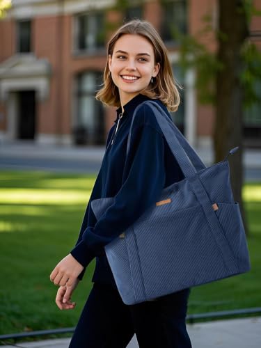 Detalle 2 de Lekespring Cord Tasche Damen – Groß Tote Bag, Strandtasche mit Reißverschluss