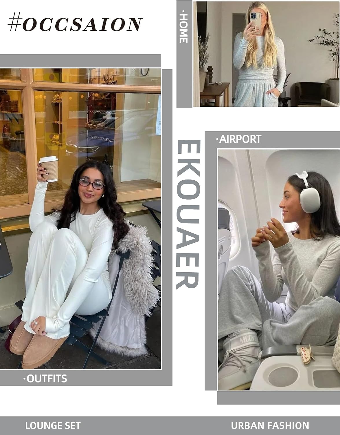 Thumbnail 3 de Ekouaer Pigiama Donna 2 Pezzi aderente