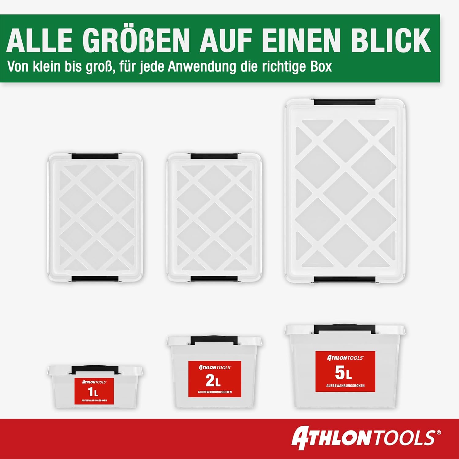 Thumbnail 4 de ATHLON TOOLS 10er Set kleine 2-l Aufbewahrungsboxen mit Deckel, stapelbar & lebensmittelecht (BPA-frei)
