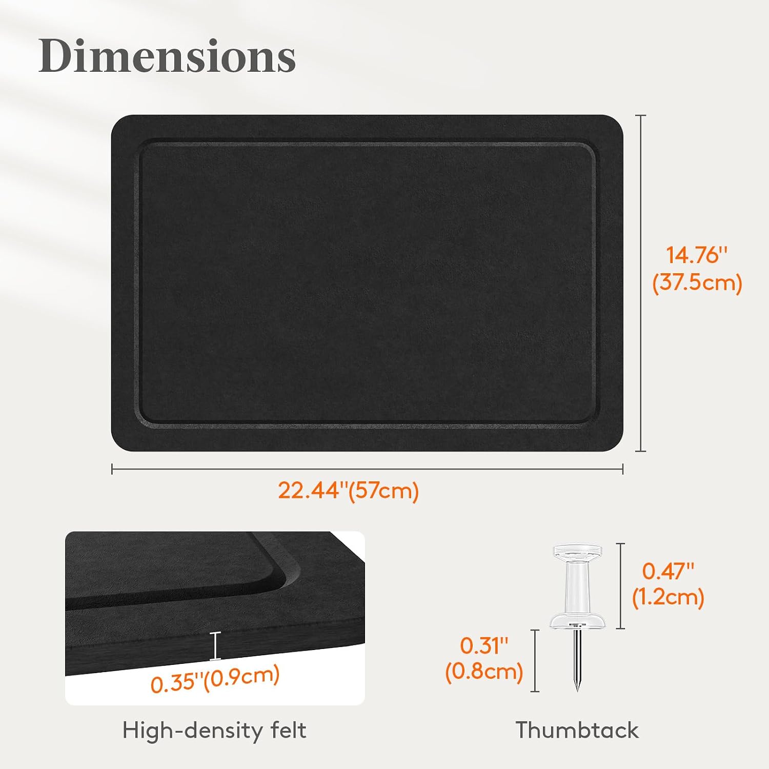 Detalle 2 de Lifewit 25111 Black Felt Bulletin Board, Self-Adhesive, with 20 Pushpins