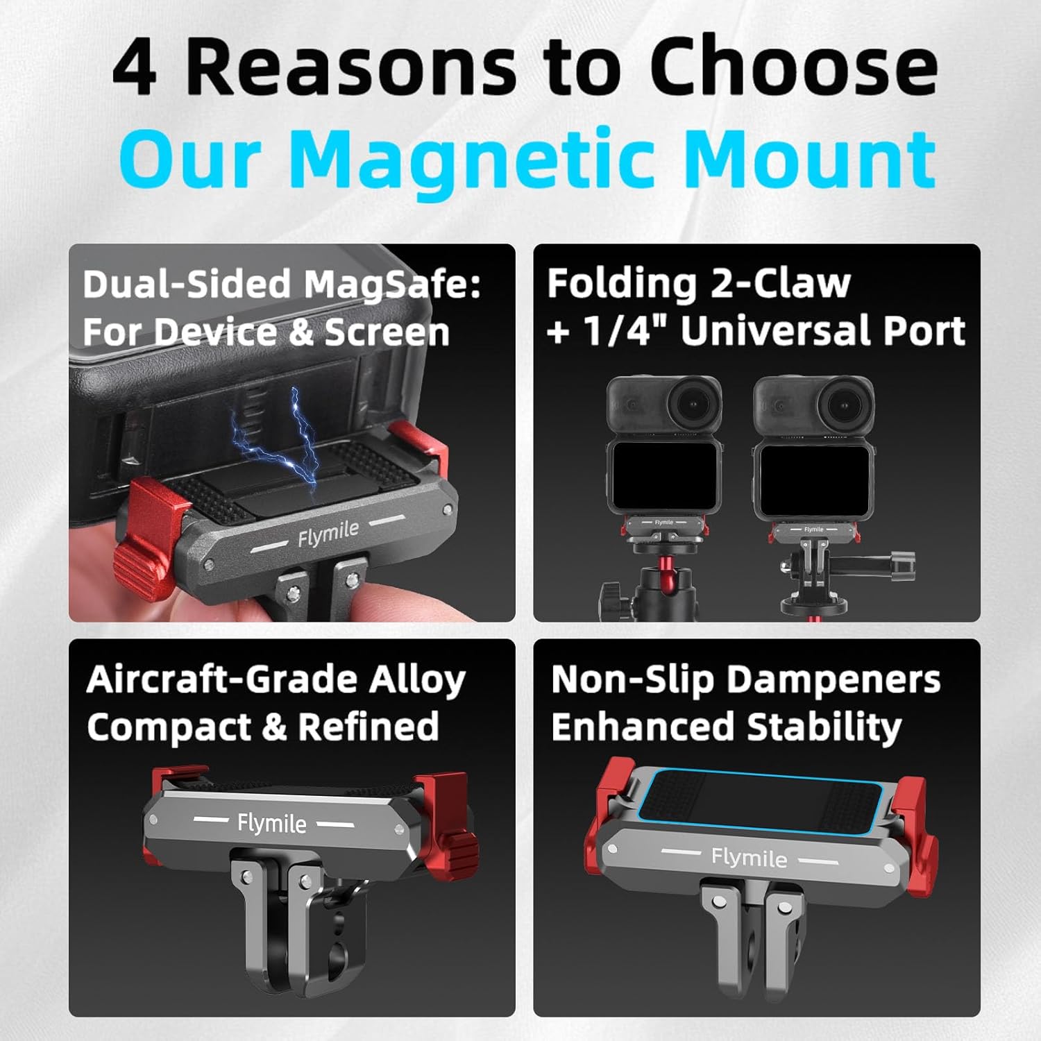 Thumbnail 1 de BRDRC Quick Release Mount for DJI Nano — Aluminum Alloy Magnetic Expansion Adapter with Go Pro & 1/4 Inch Screw Adapter