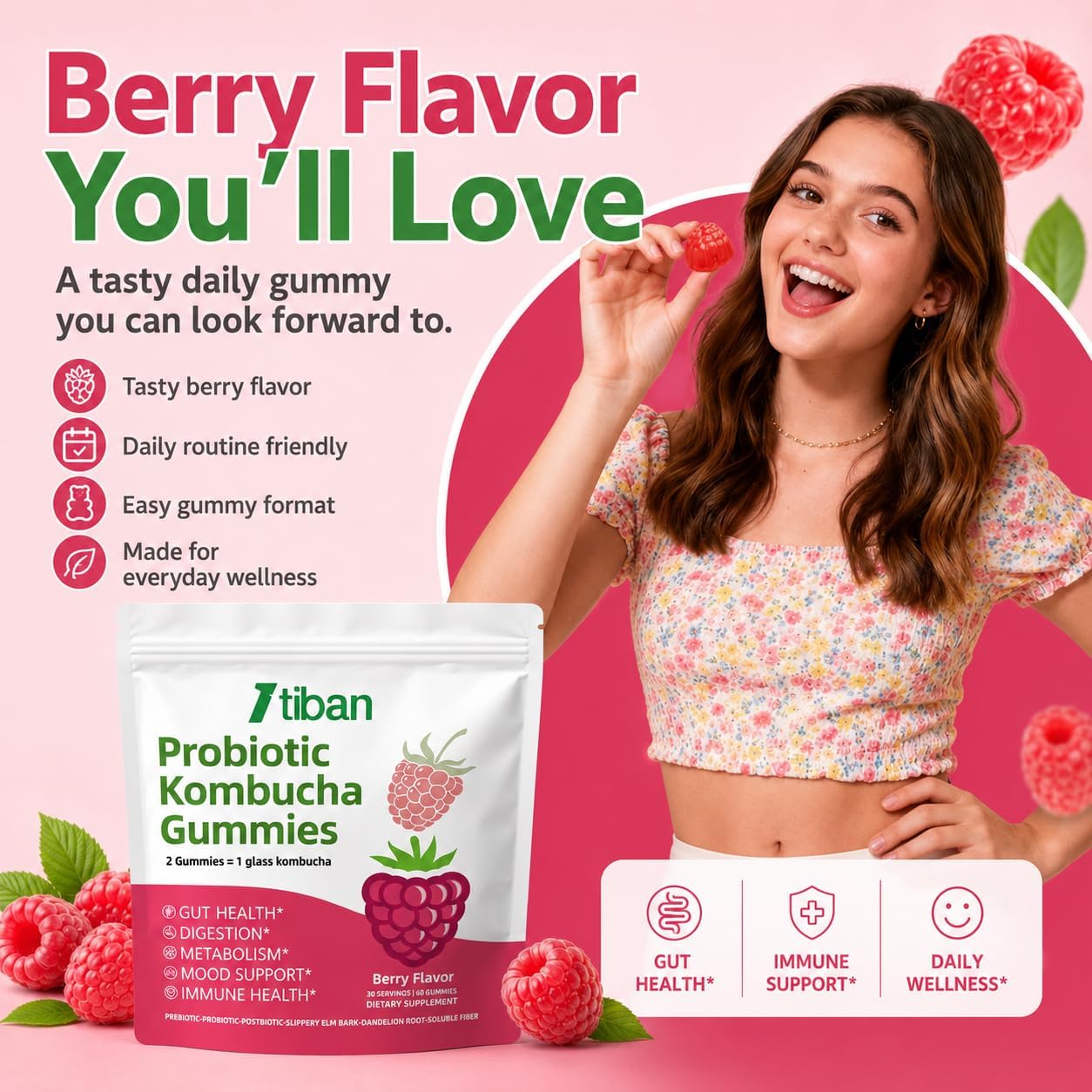 Detalle de Itiban Probiotic Gummies, Berry Flavor