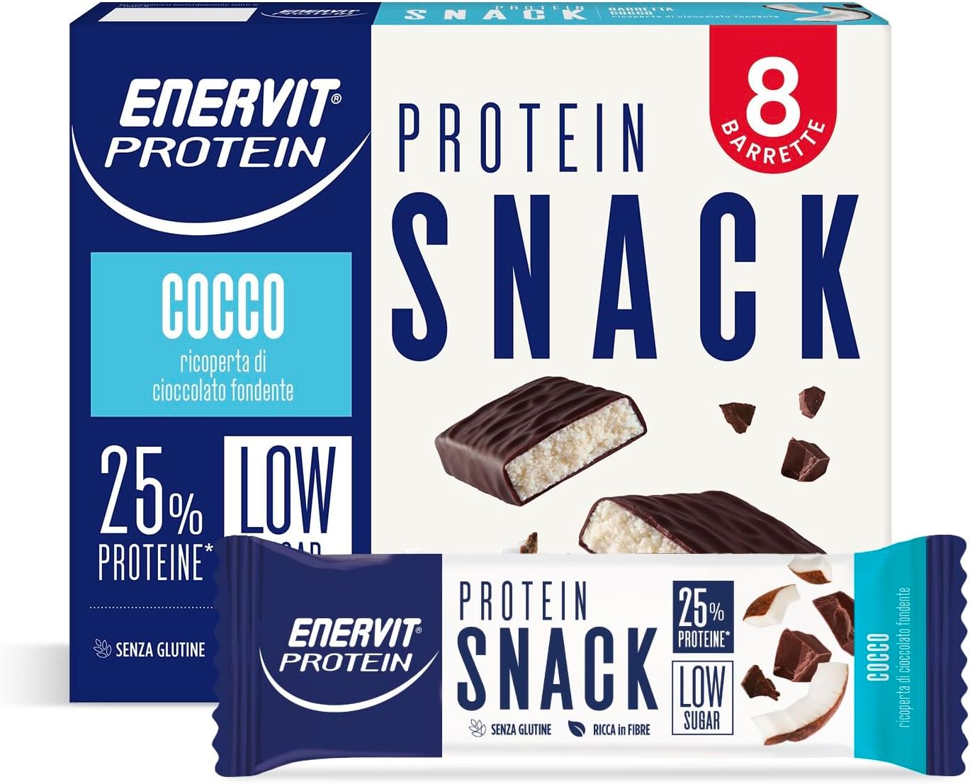 Thumbnail 6 de Enervit Protein Snack con Arachidi e Caramello – Barrette proteiche 8x31 g, senza glutine