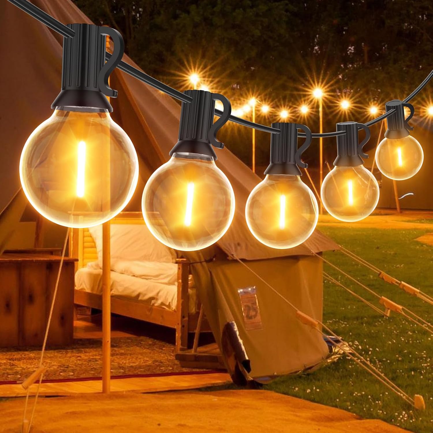 Detalle de GLUROO Catene Luminose Esterno 7,6 m con 12+1 LED: luce calda, sicura e impermeabile per giardino
