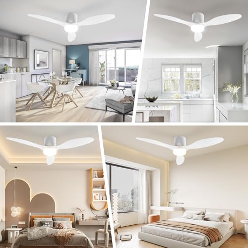 Detalle de YrgePowk 100 cm Ventilateur Plafond avec Lumière — Silence, Télécommande et énergie efficace