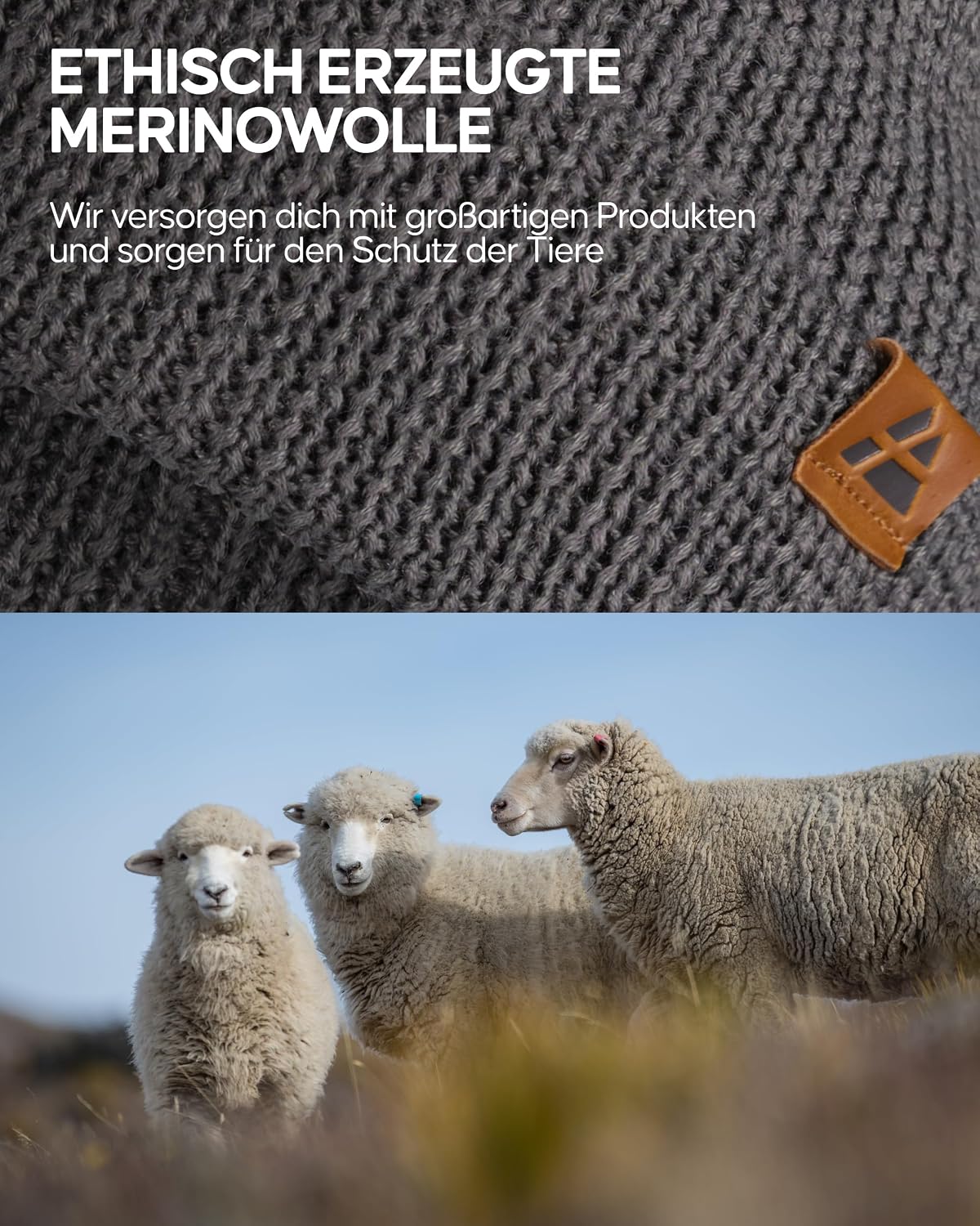 Detalle 1 de DANISH ENDURANCE Merino Mütze 55–61 cm