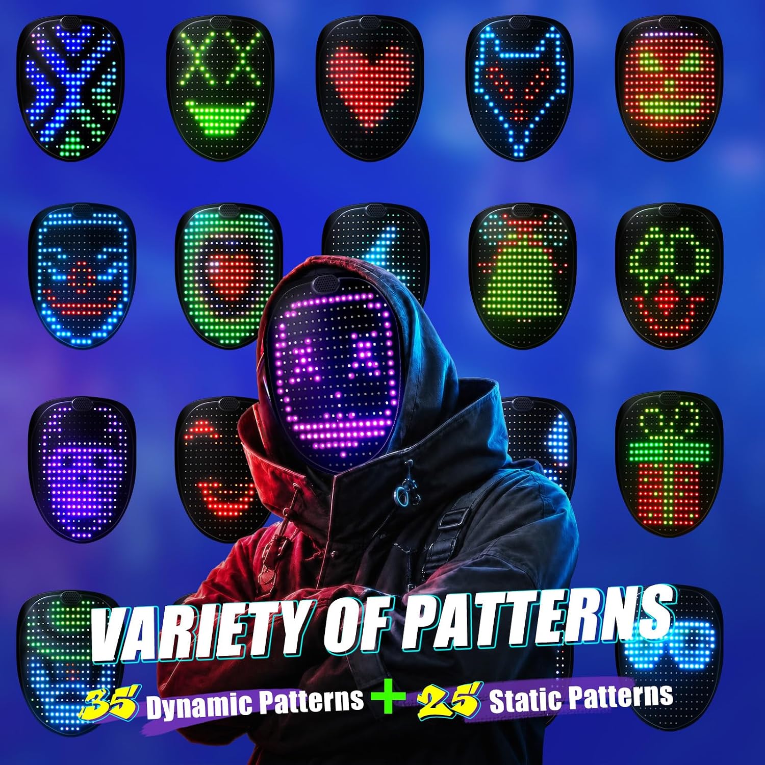 Detalle de arscniek LED costume mask hard plastic