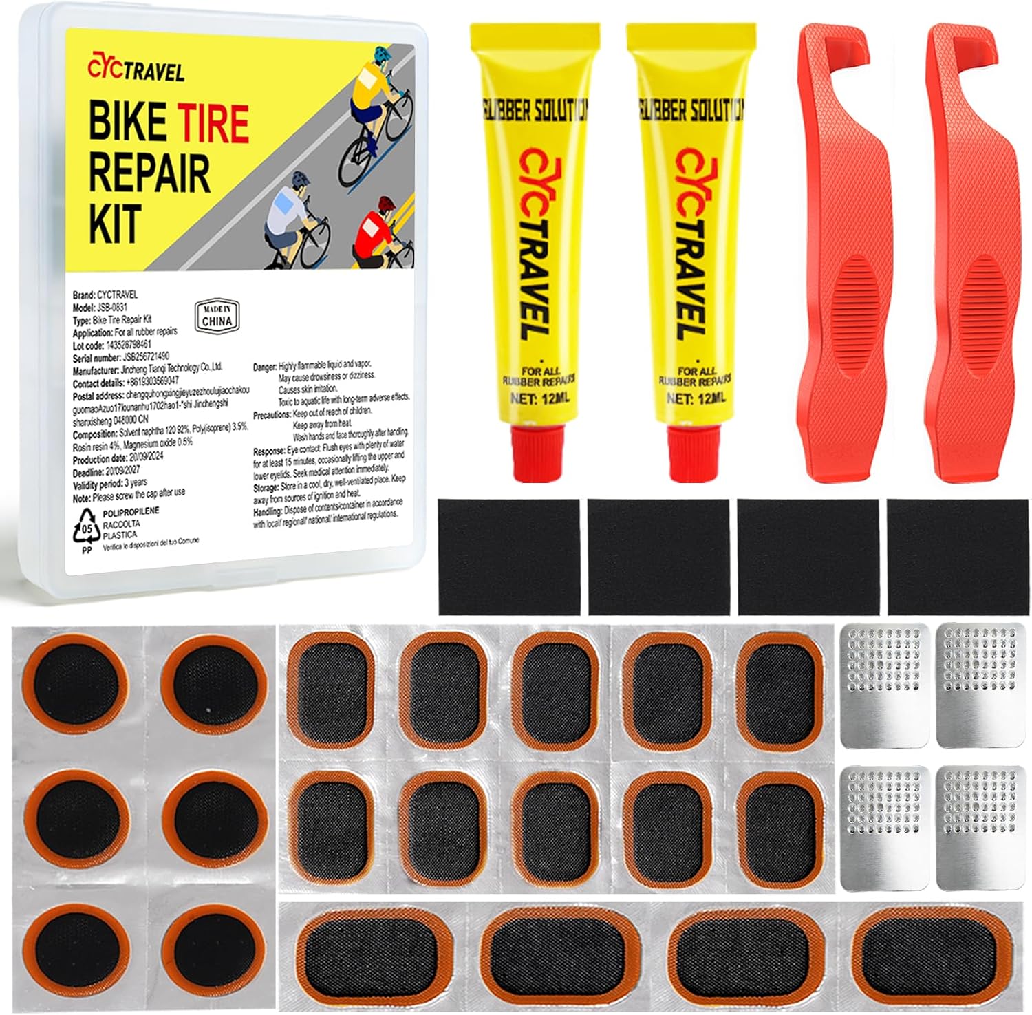 Thumbnail 6 de cyctravel Bike Tyre Repair Kit: High-Performance Patches with 20 Patches and 2 Levers