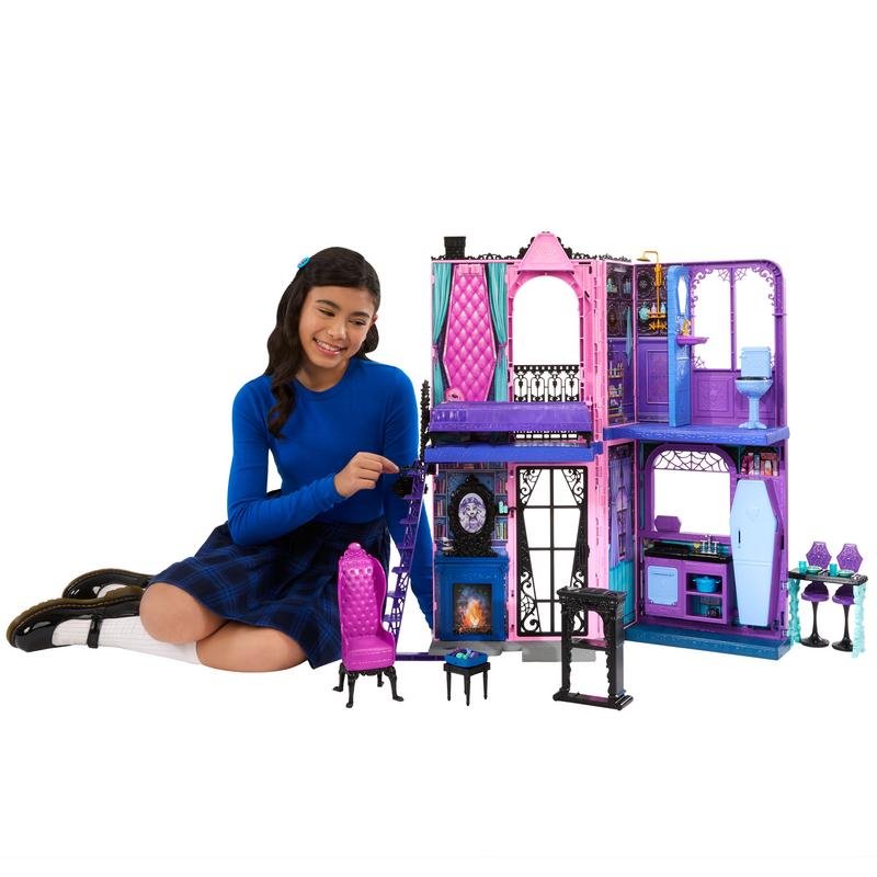 Detalle de Casa de muñecas Monster High Hotel Buuuutique multicolor 750 mm con 13 accesorios