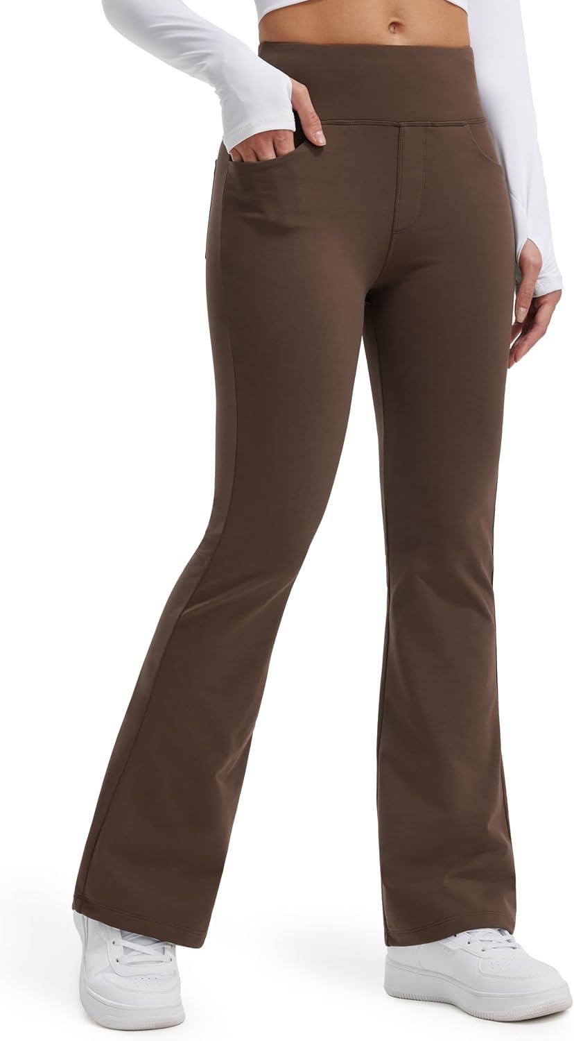 Detalle de Libin Legging termici donna a zampa d’elefante con tasche