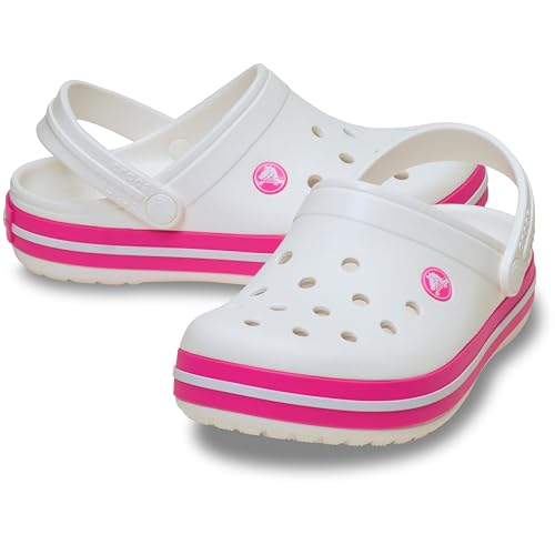 Detalle de Crocs Crocband Clog K para niños (Unisex) Blanco Rosa Crush 28/29 EU