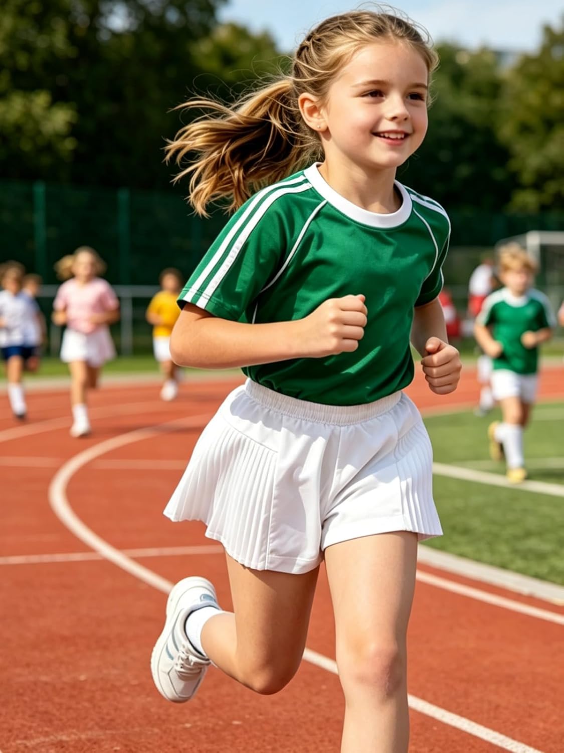 Detalle de Girls' Athletic Shorts, 100% Polyester