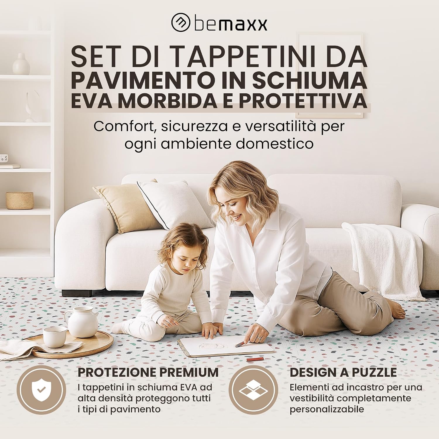 Detalle 2 de Tappeto Palestra Puzzle 18 Piezas: Pavimento Protettivo in EVA per Home Gym