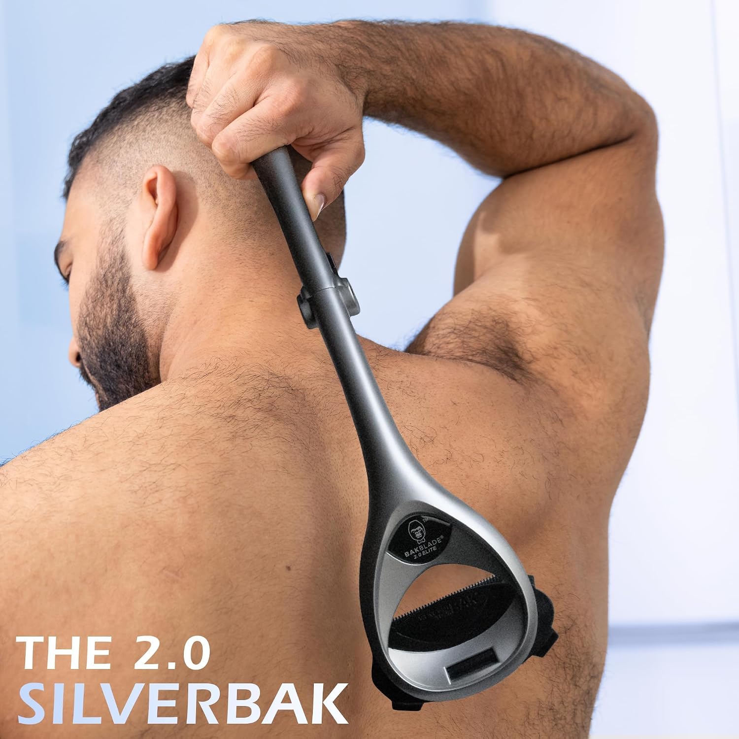 Detalle de Bakblade SilverBak Rasoi da uomo 2.0 per schiena e corpo, rasoio manuale per rasatura a secco o bagnato